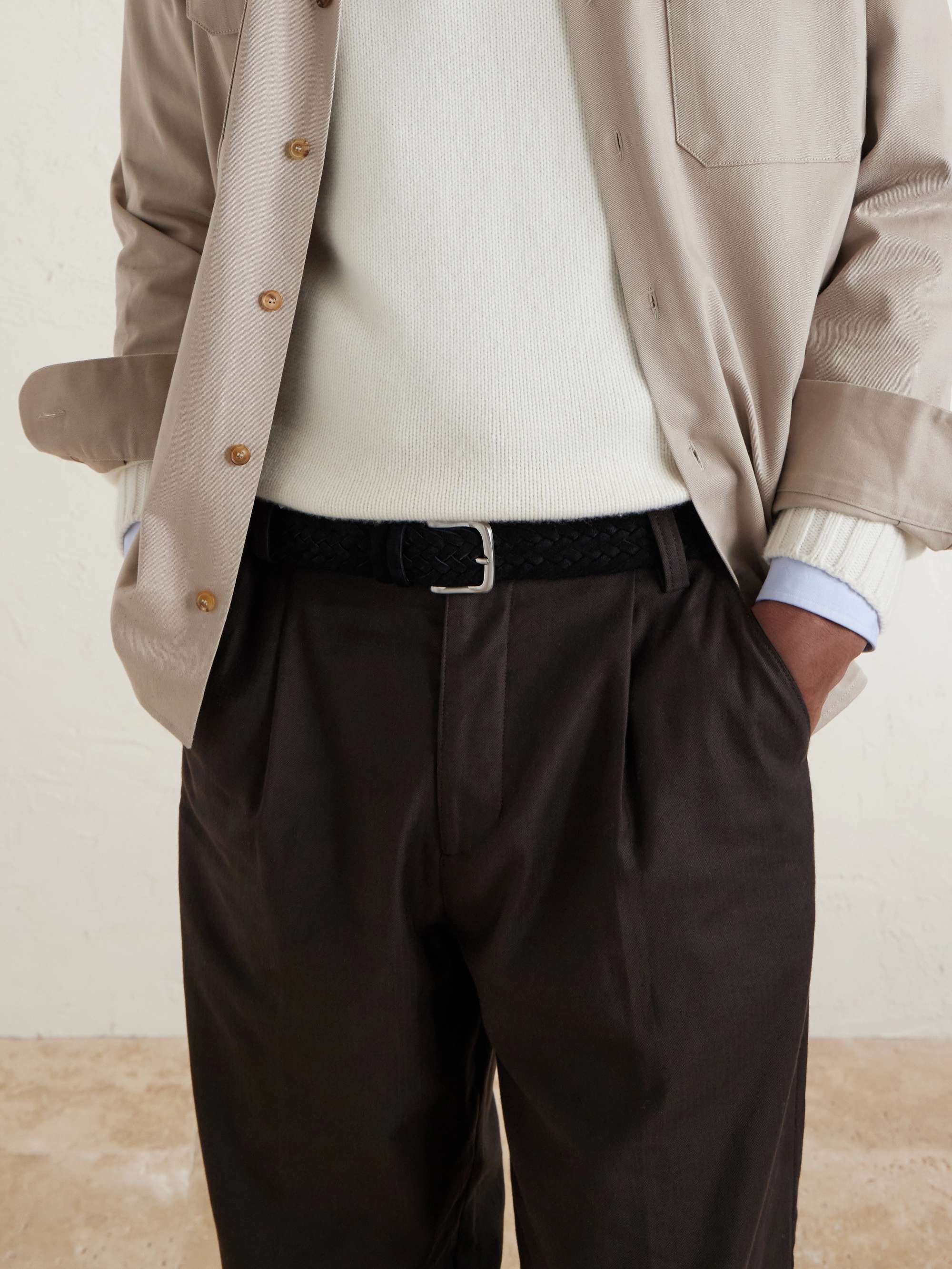 MR P. 3.5cm Woven Suede Belt