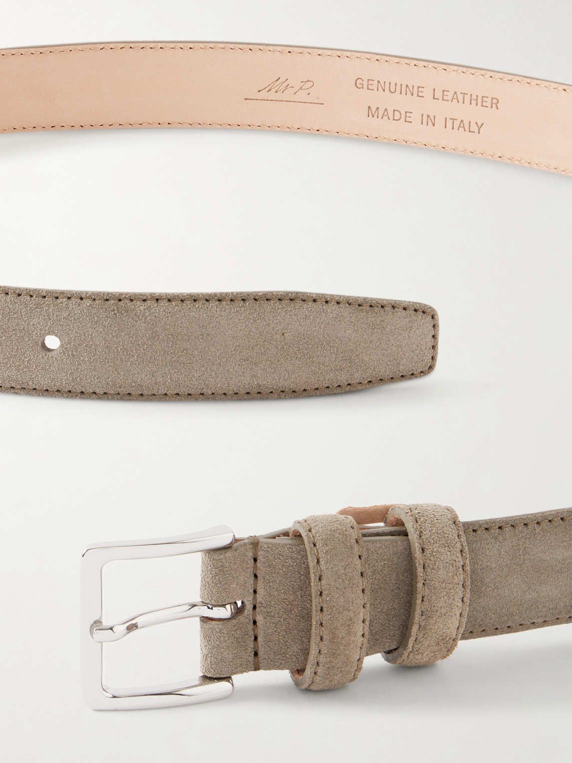 Mr P. - 3cm Suede Belt - Men - Gray - Eu 90 