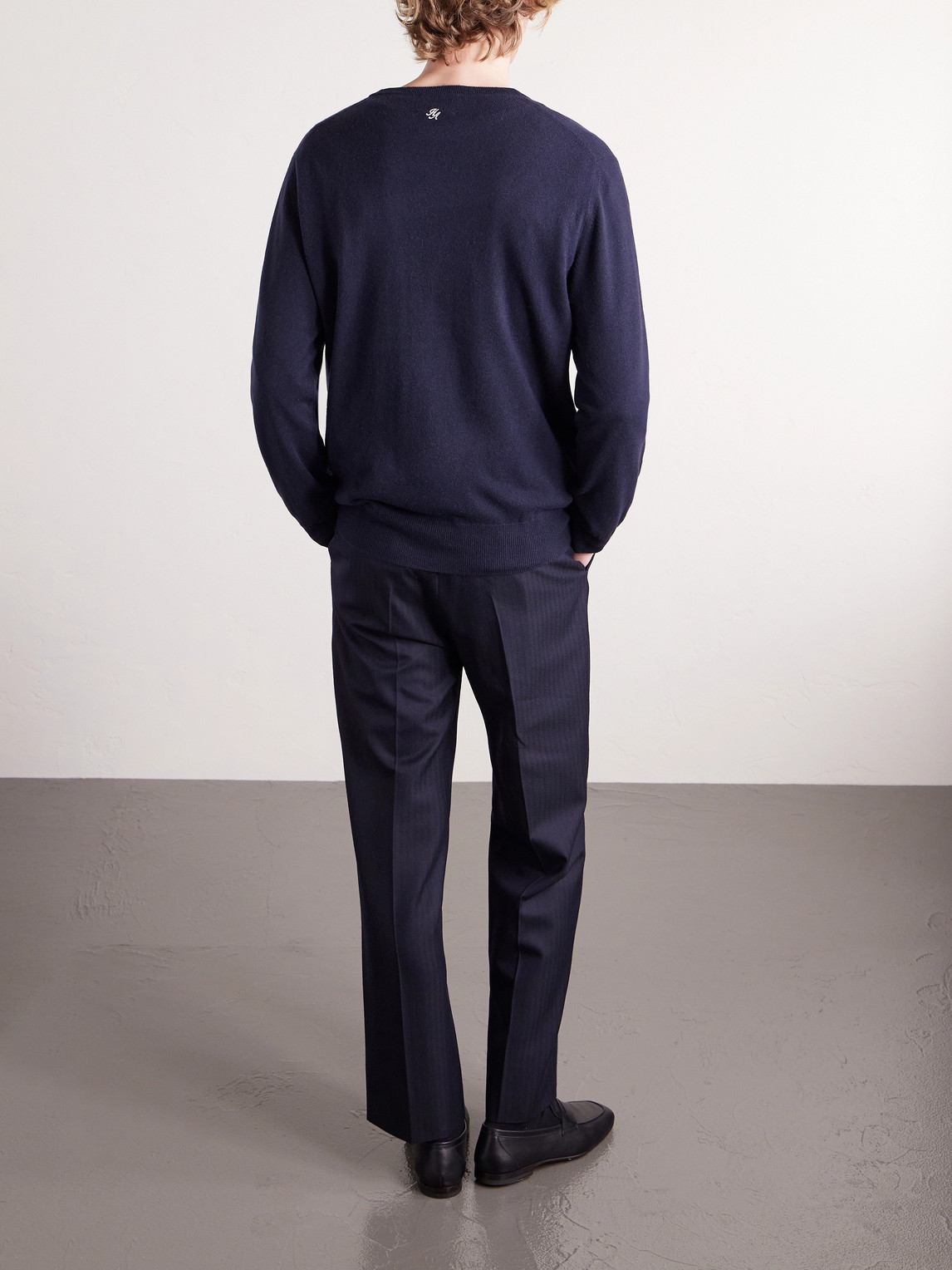  N.peal - Hollywood Authentic The Hollywood Gothic Logo-intarsia Organic Cashmere Sweater - Men - Blue - S 