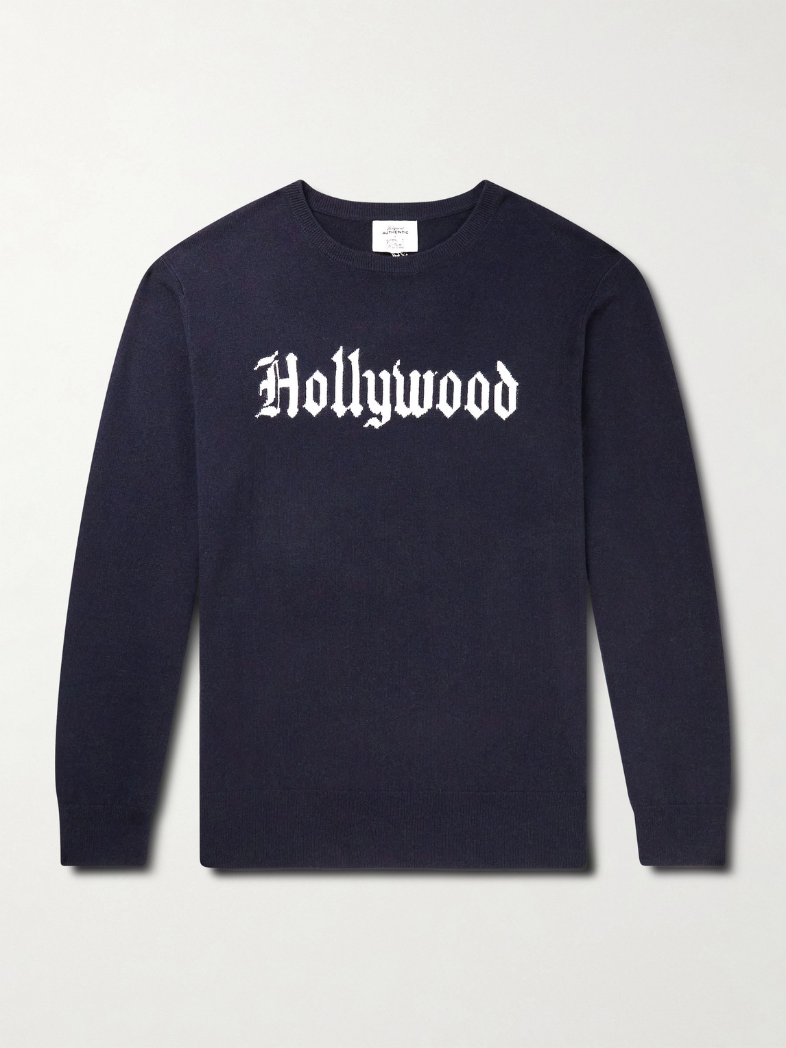 Hollywood Authentic – N.Peal The Hollywood Gothic Logo-Intarsia Organic Cashmere Sweater