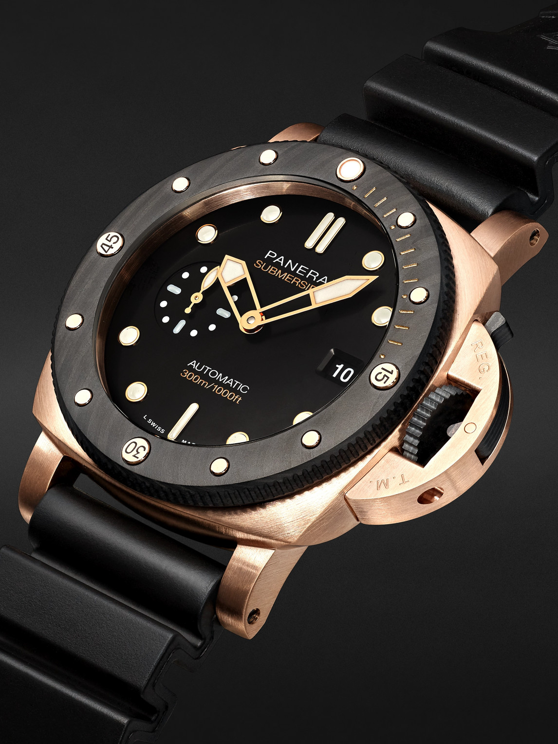  Panerai - Submersible Quarantaquattro Automatic 44mm Goldtech™ Orocarbo And Rubber Watch, Ref. No. Pam02070 - Men - Black 