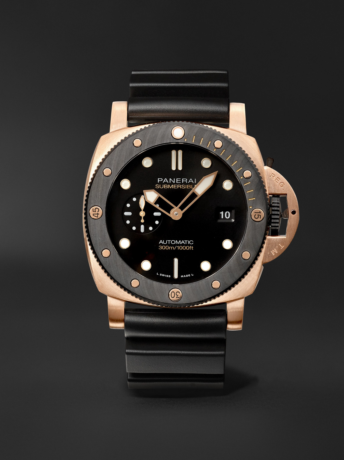 Panerai – Submersible QuarantaQuattro Automatic 44mm Goldtech™ OroCarbo and Rubber Watch, Ref. No. PAM02070