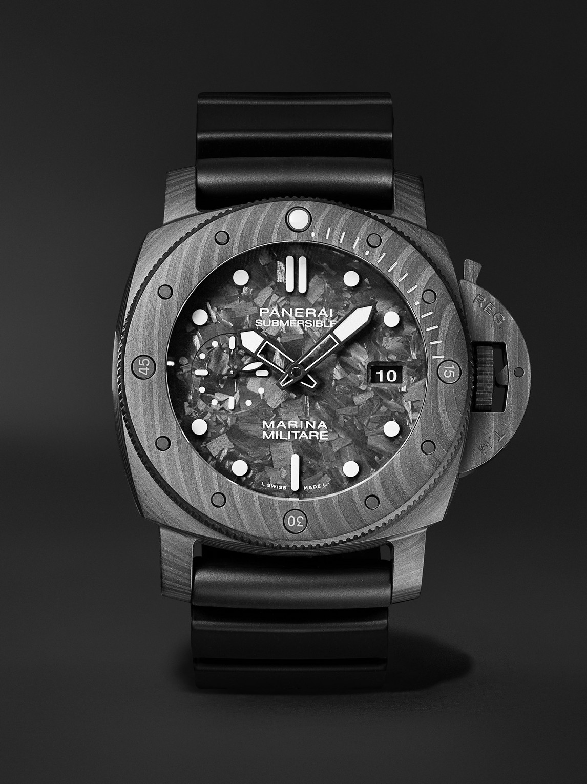 Panerai – Submersible Marina Militare Automatic 47mm Carbotech™ and Rubber Watch, Ref. No. PAM02979