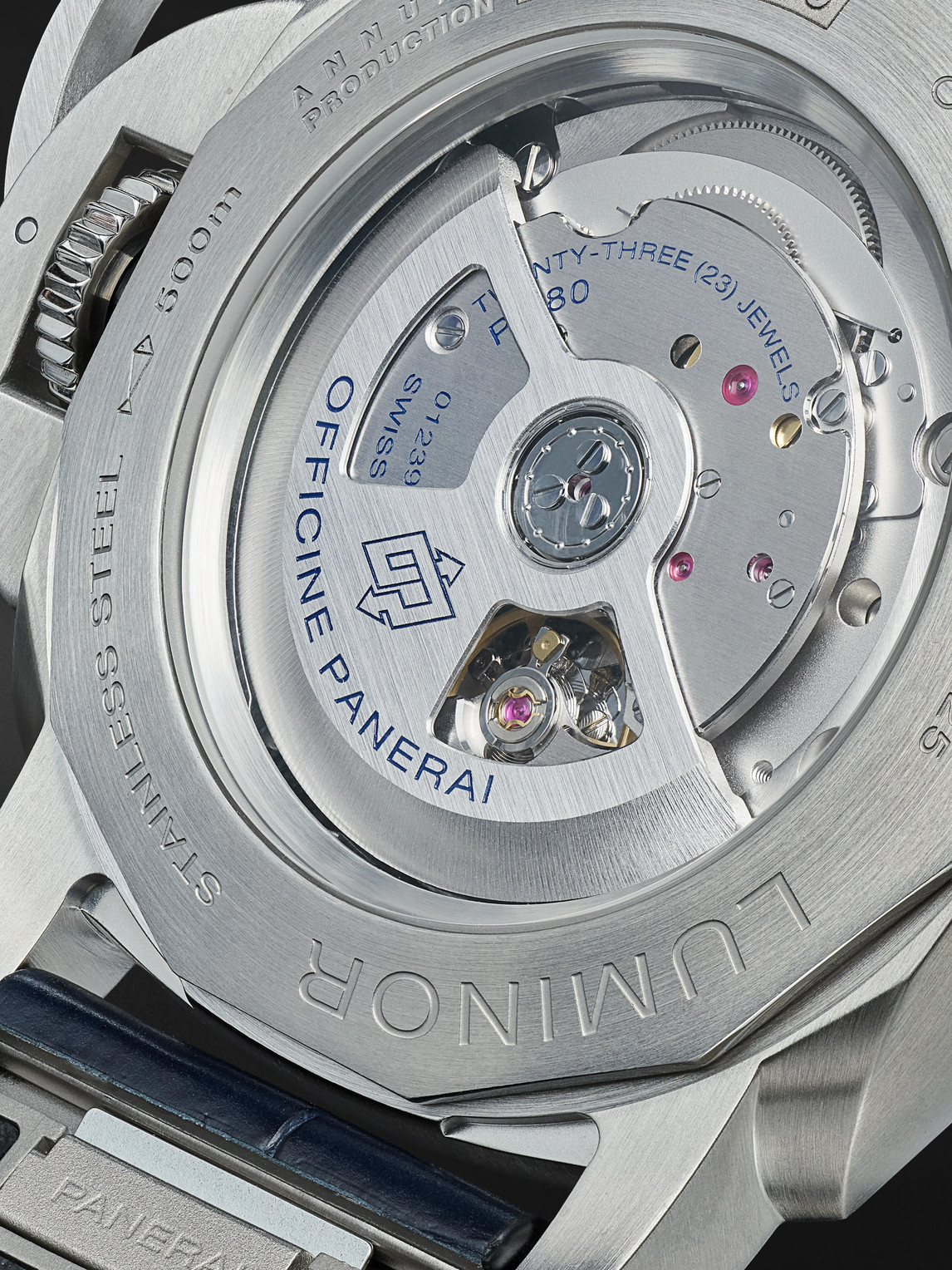  Panerai - Luminor Marina Automatic 44mm Stainless Steel And Alligator Watch, Ref. No. Pam03313 - Men - Blue 
