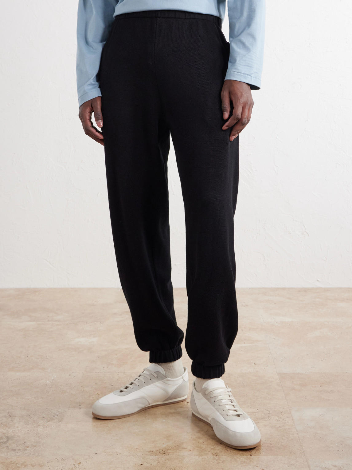 Tapered Ribbed Cotton Sweatpants
