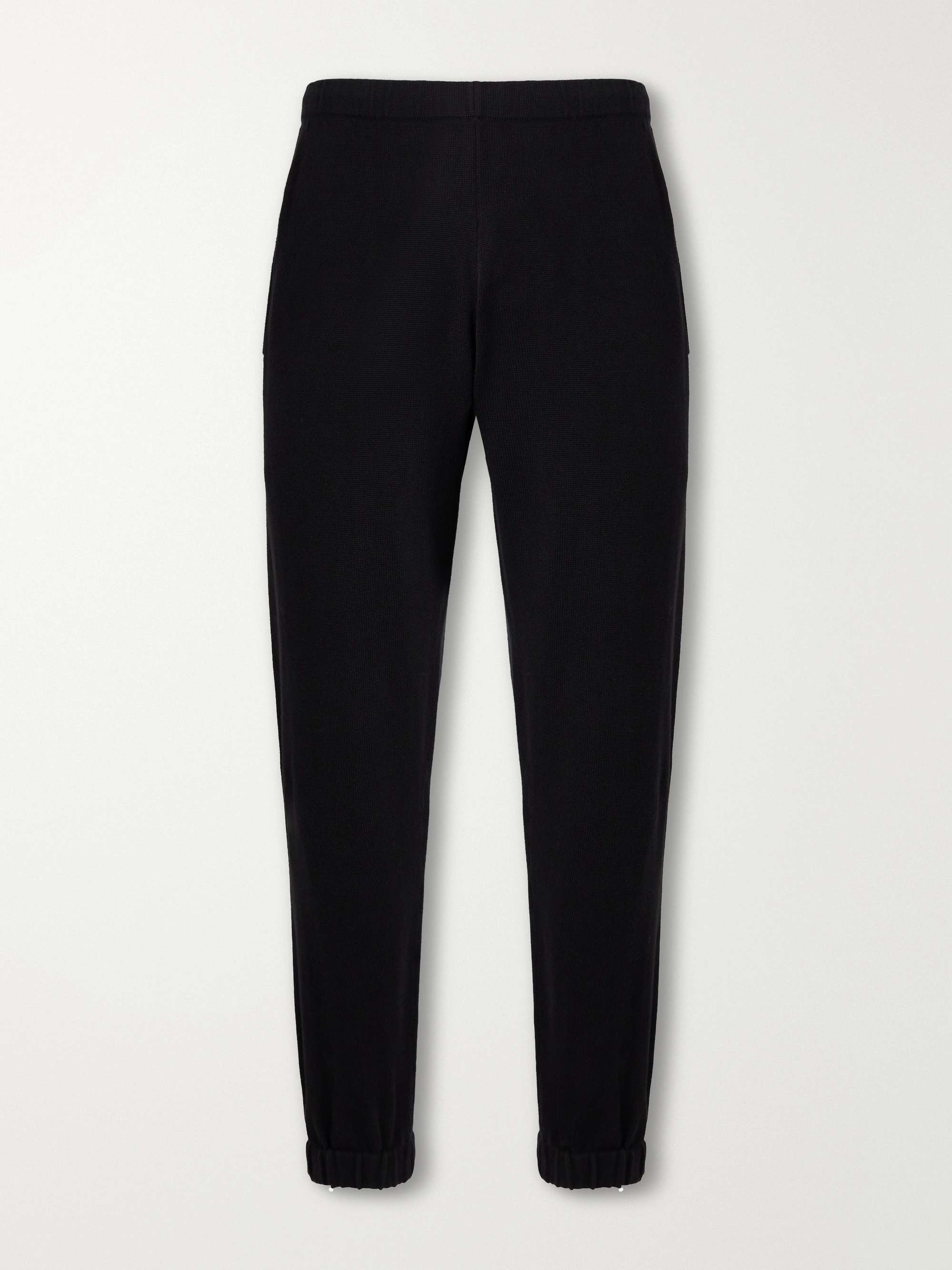 GHIAIA CASHMERE Tapered Ribbed Cotton Sweatpants