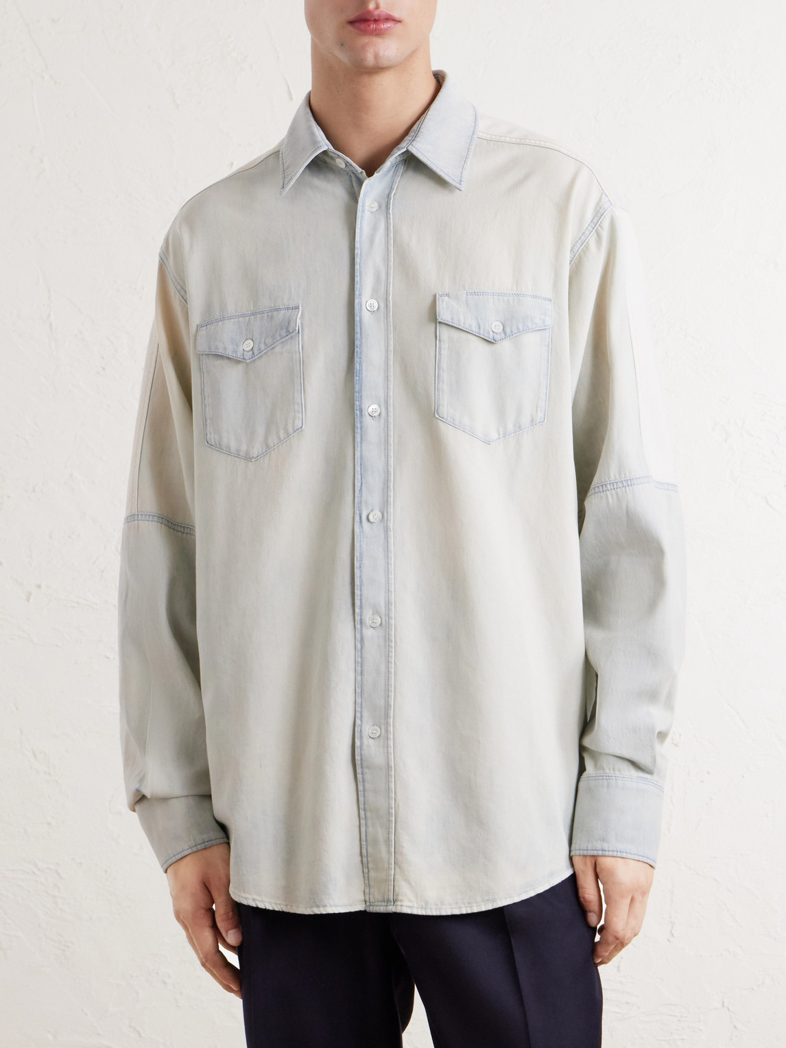 Ghiaia Cashmere Washed Denim Shirt - Men | Thumbnail 3