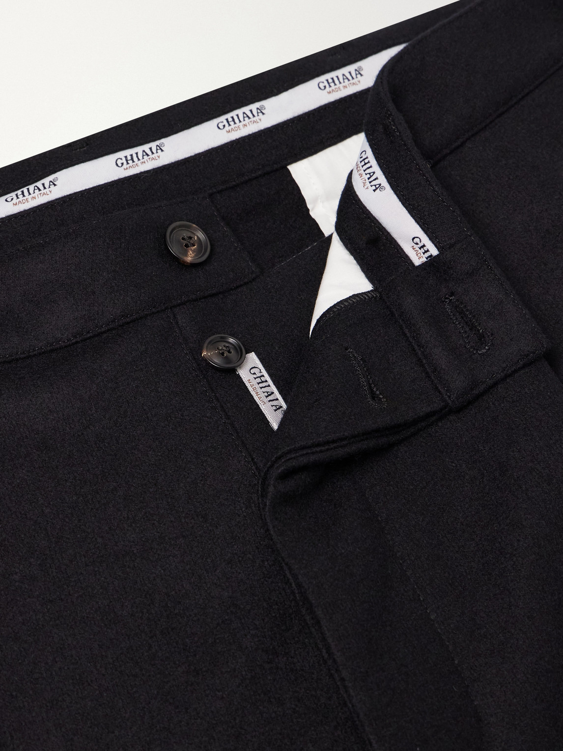 Straight-Leg Pleated Wool-Flannel Trousers