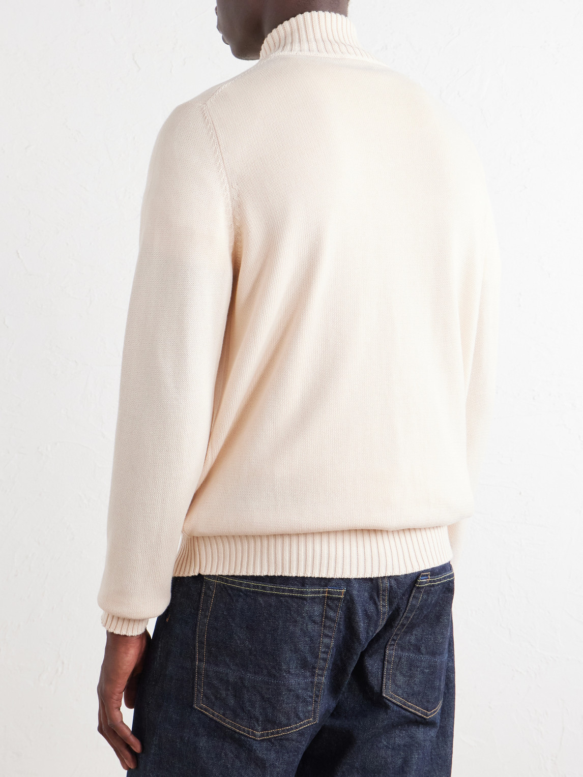 Cotton Zip-Up Sweater