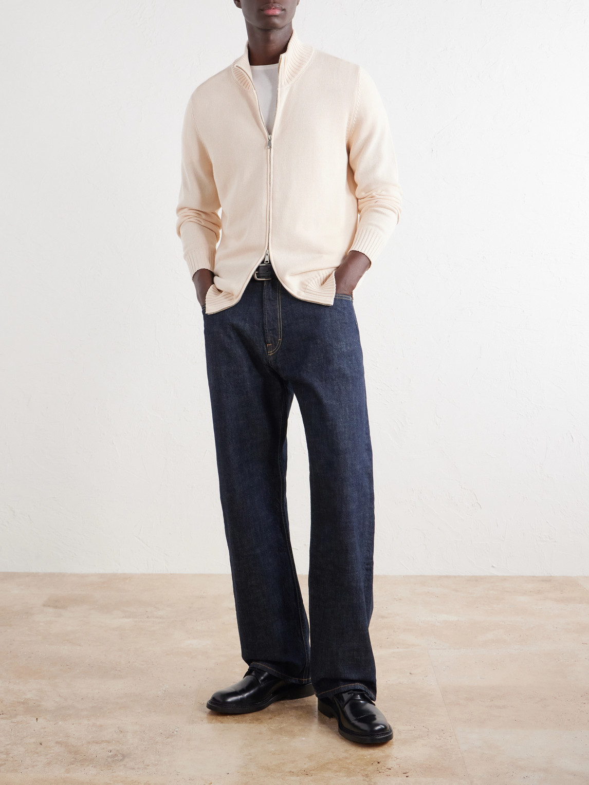 Cotton Zip-Up Sweater