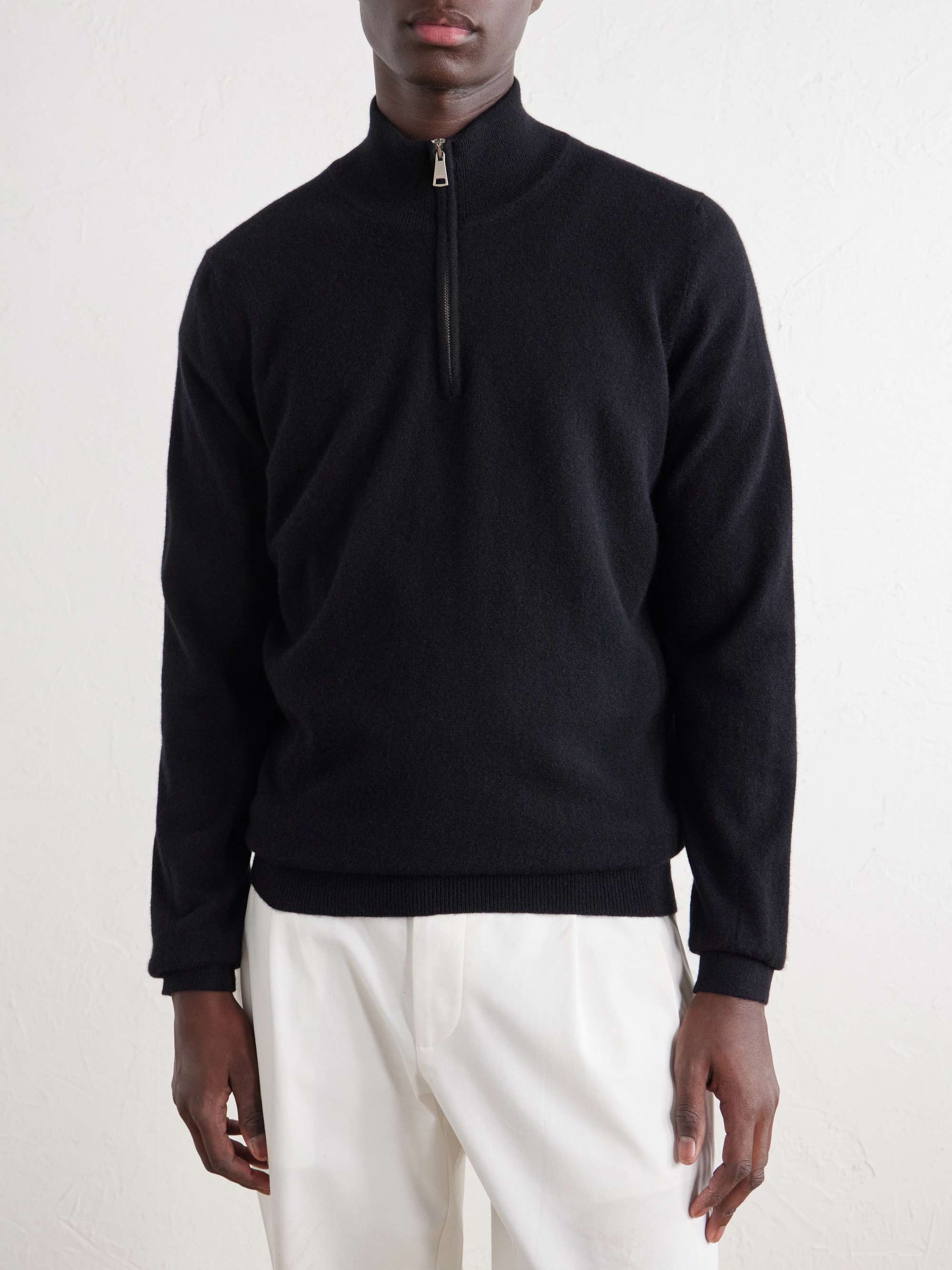 GHIAIA CASHMERE Cashmere Half-Zip Sweater