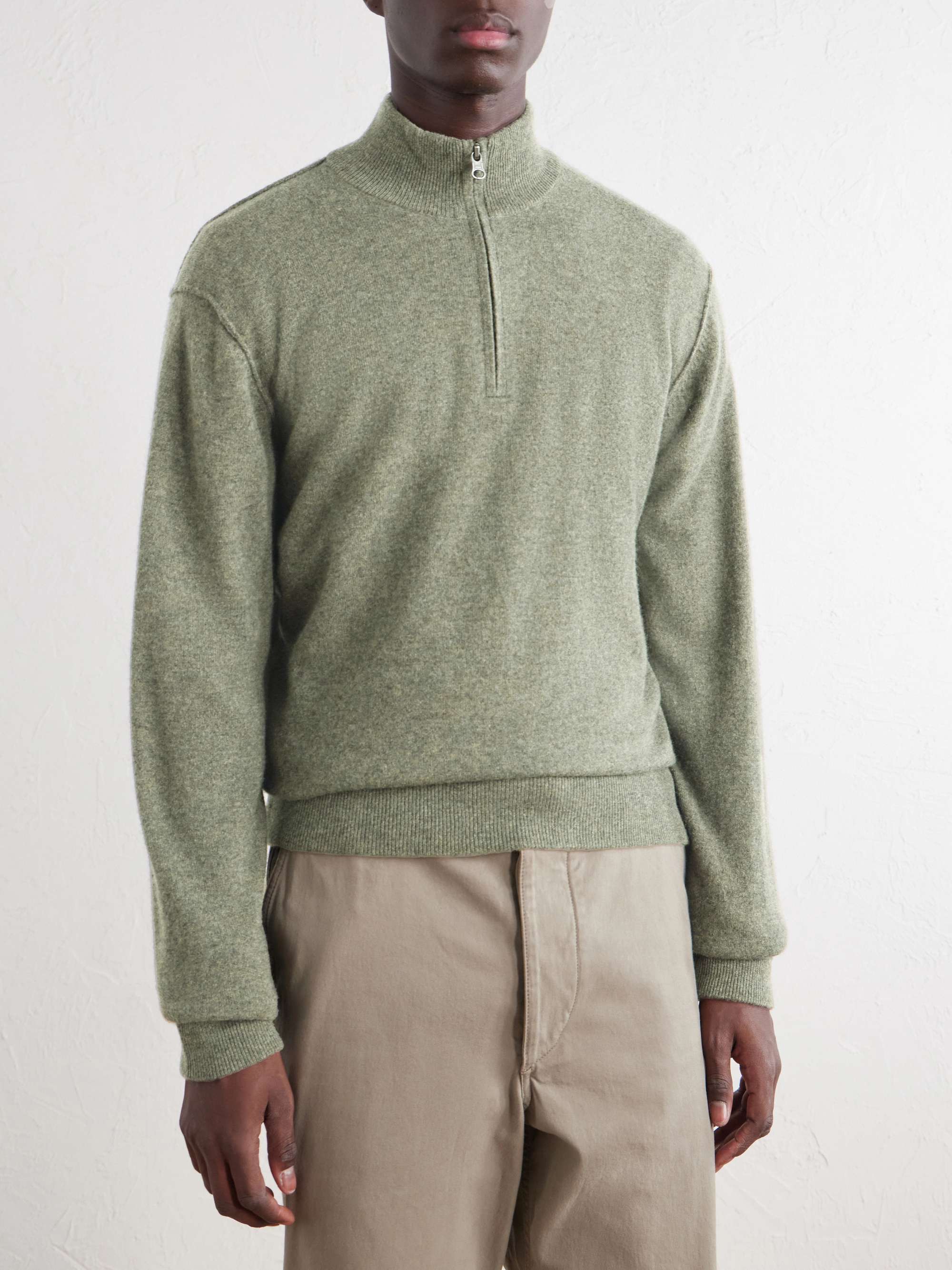 GHIAIA CASHMERE Cashmere Half-Zip Sweater
