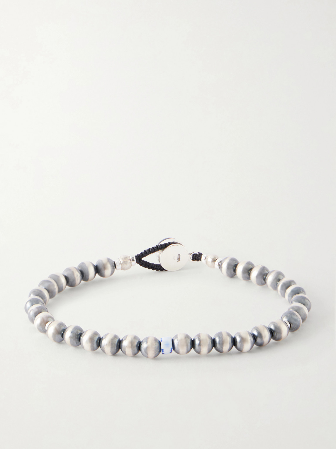 Mikia Circle5 Sterling Silver Multi-stone Beaded Bracelet