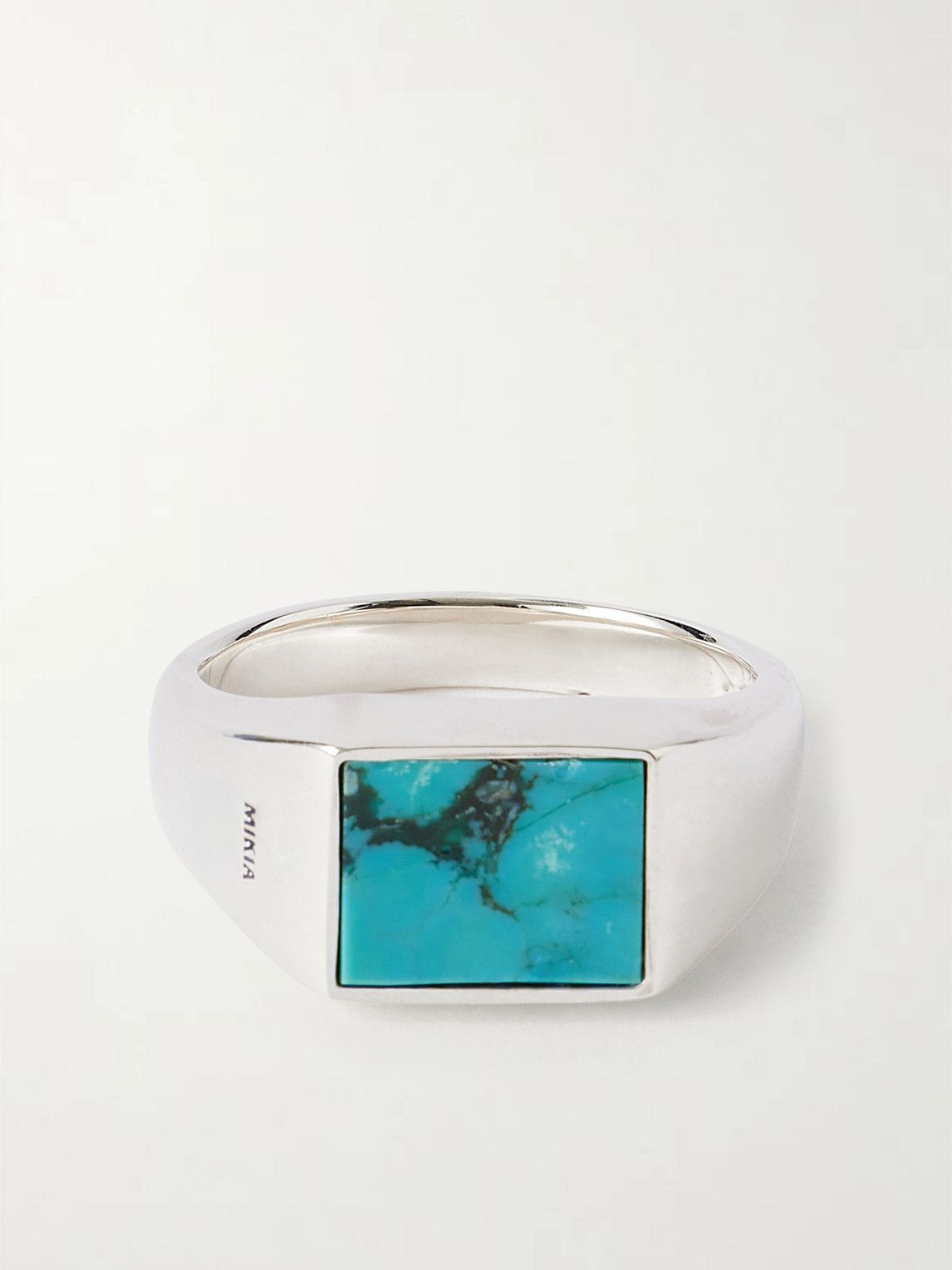 Mikia Rectangle Sterling Silver Turquoise Ring In Blue