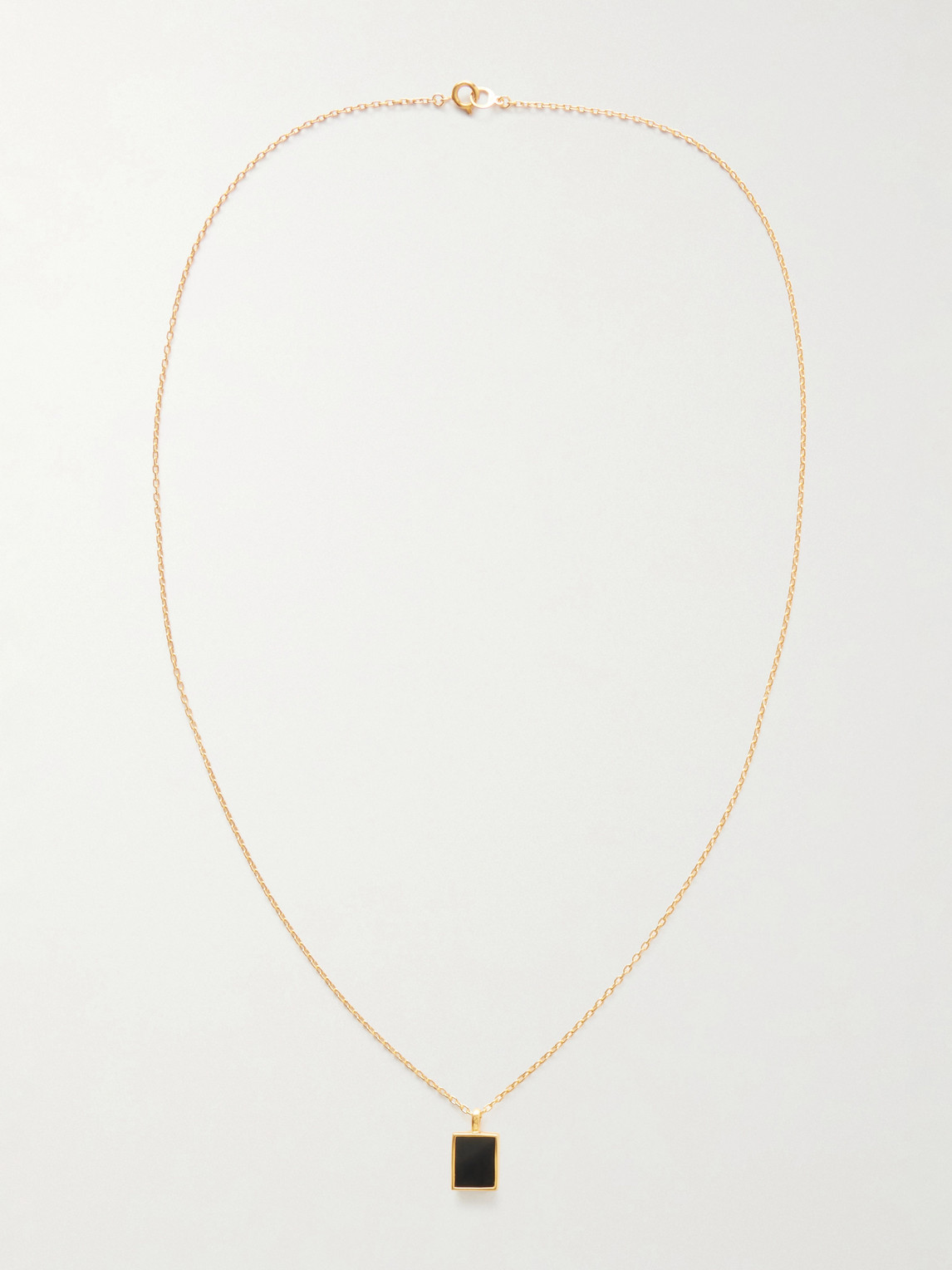  Mikia - Rectangle Gold-plated Onyx Necklace - Men - Black 
