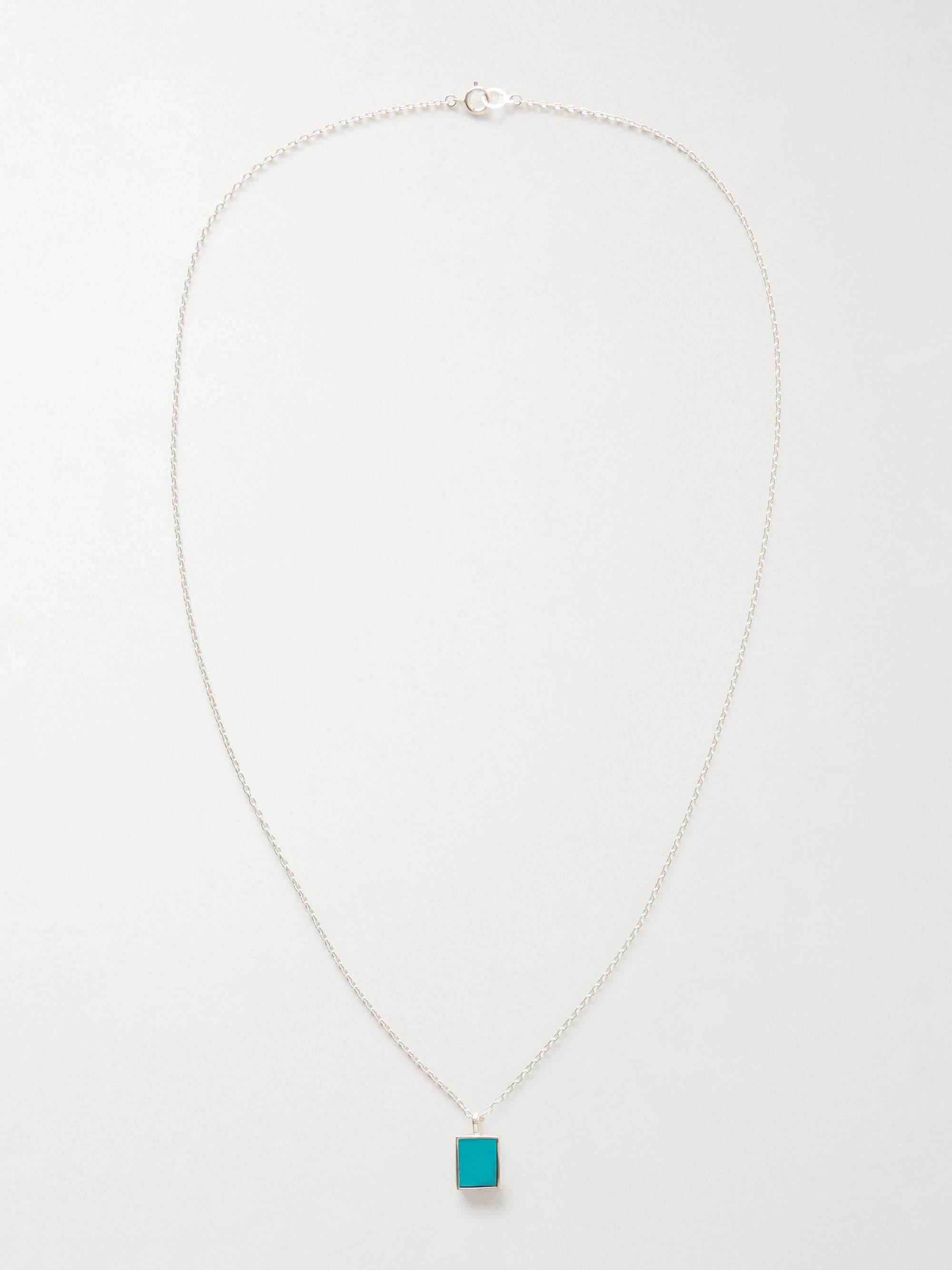 MIKIA Rectangle Sterling Silver Turquoise Necklace for Men | MR PORTER
