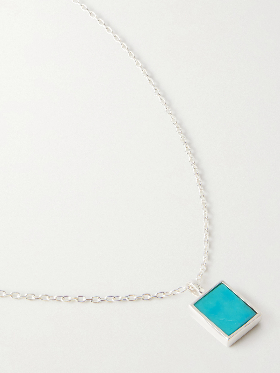 Mikia Rectangle Sterling Silver Turquoise Necklace In Blue