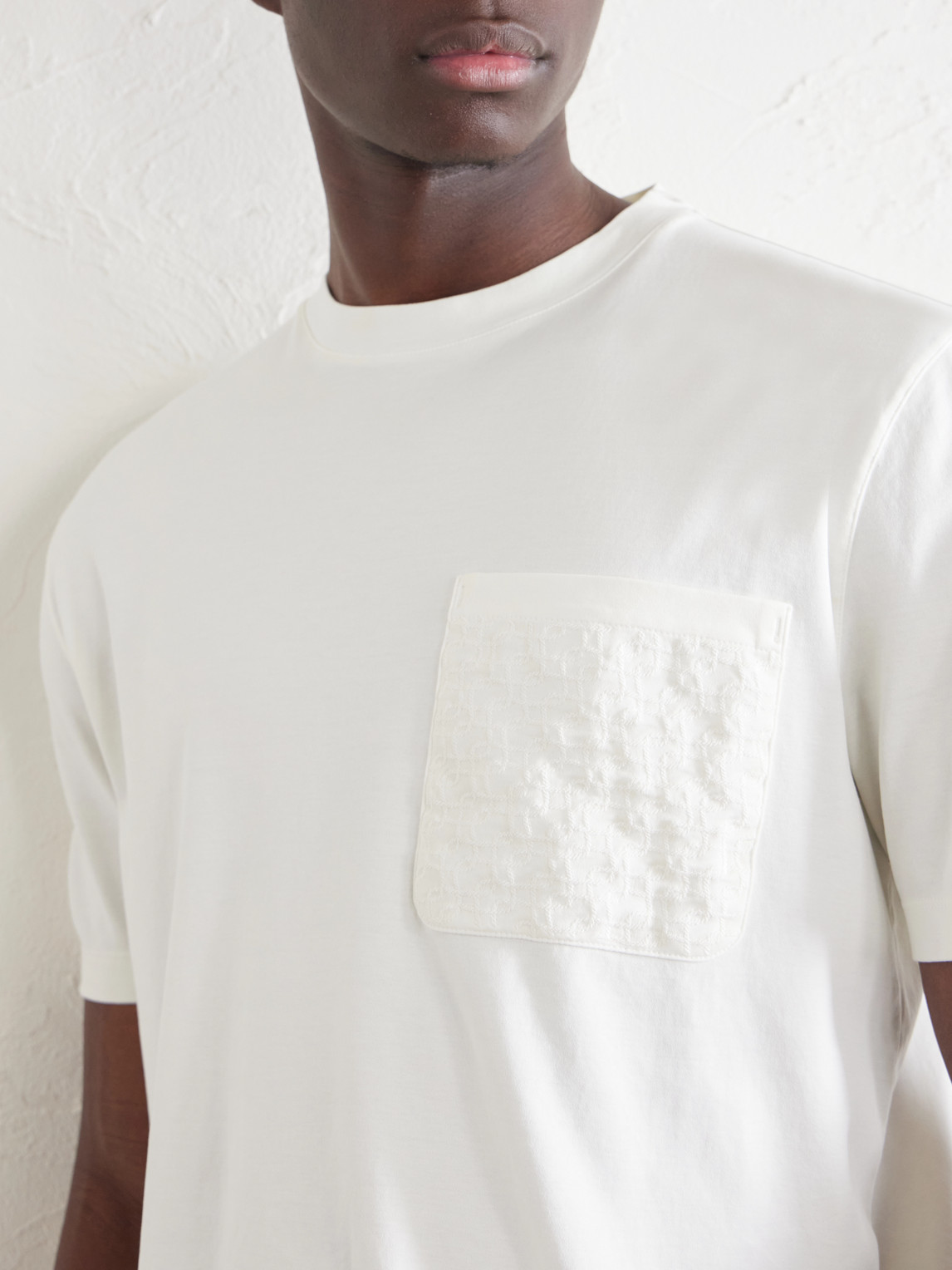 Canali Plain Cotton-jersey T-shirt In White