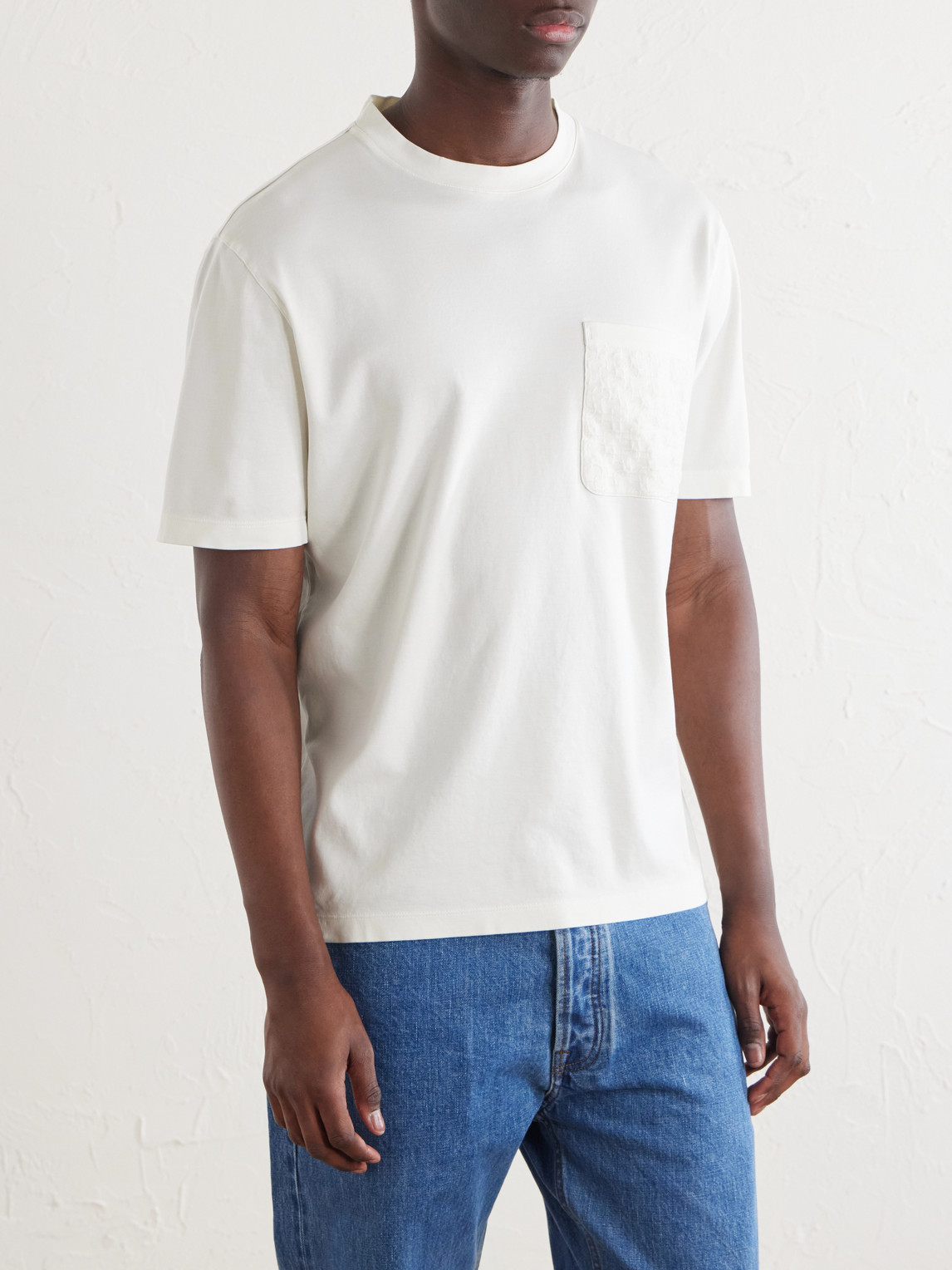 Canali Plain Cotton-jersey T-shirt In White