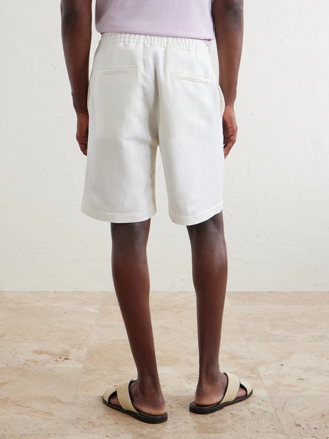 Canali Straight-leg Linen And Silk-blend Bermuda Shorts In White