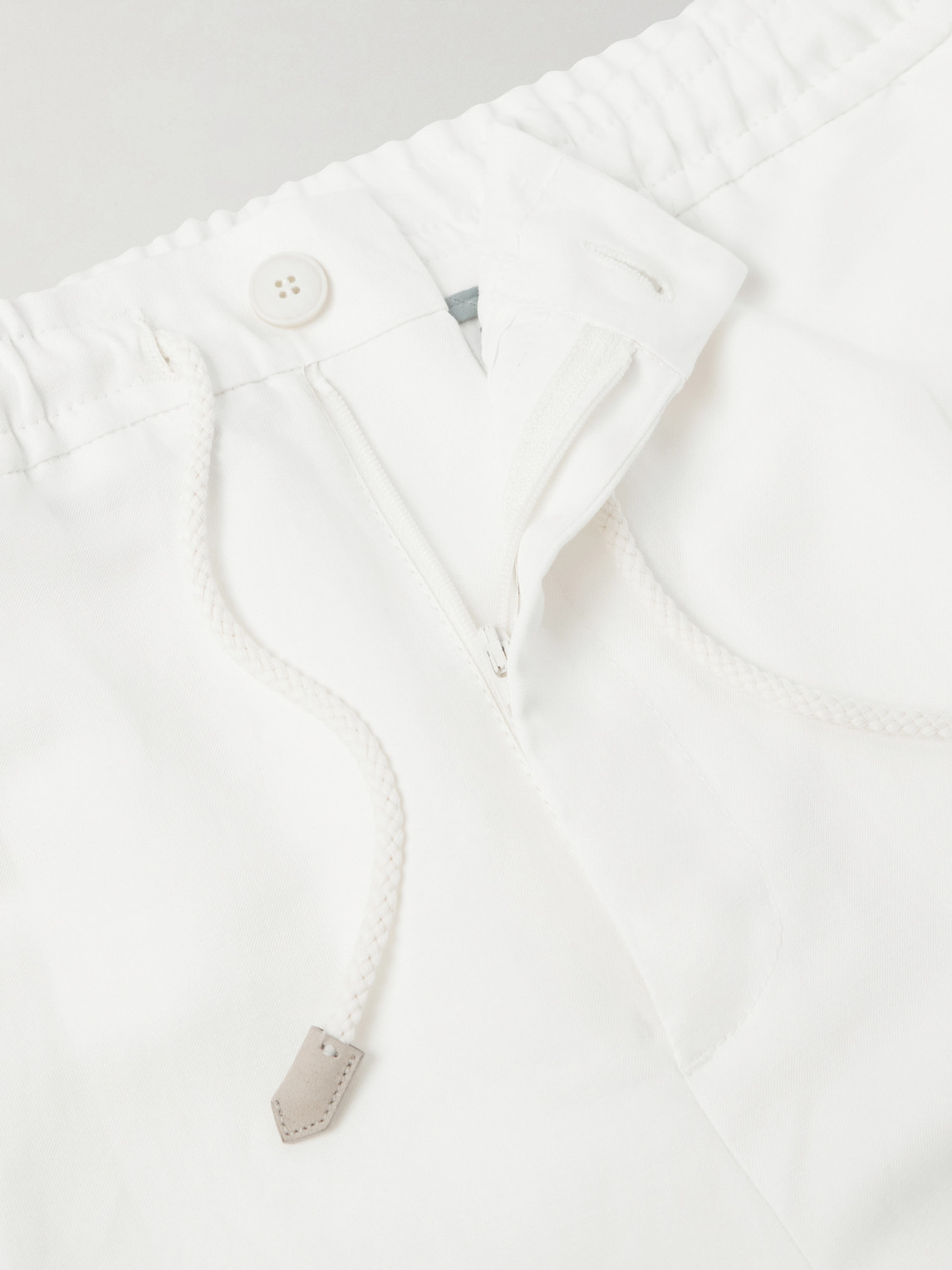 Canali Straight-leg Linen And Silk-blend Bermuda Shorts In White