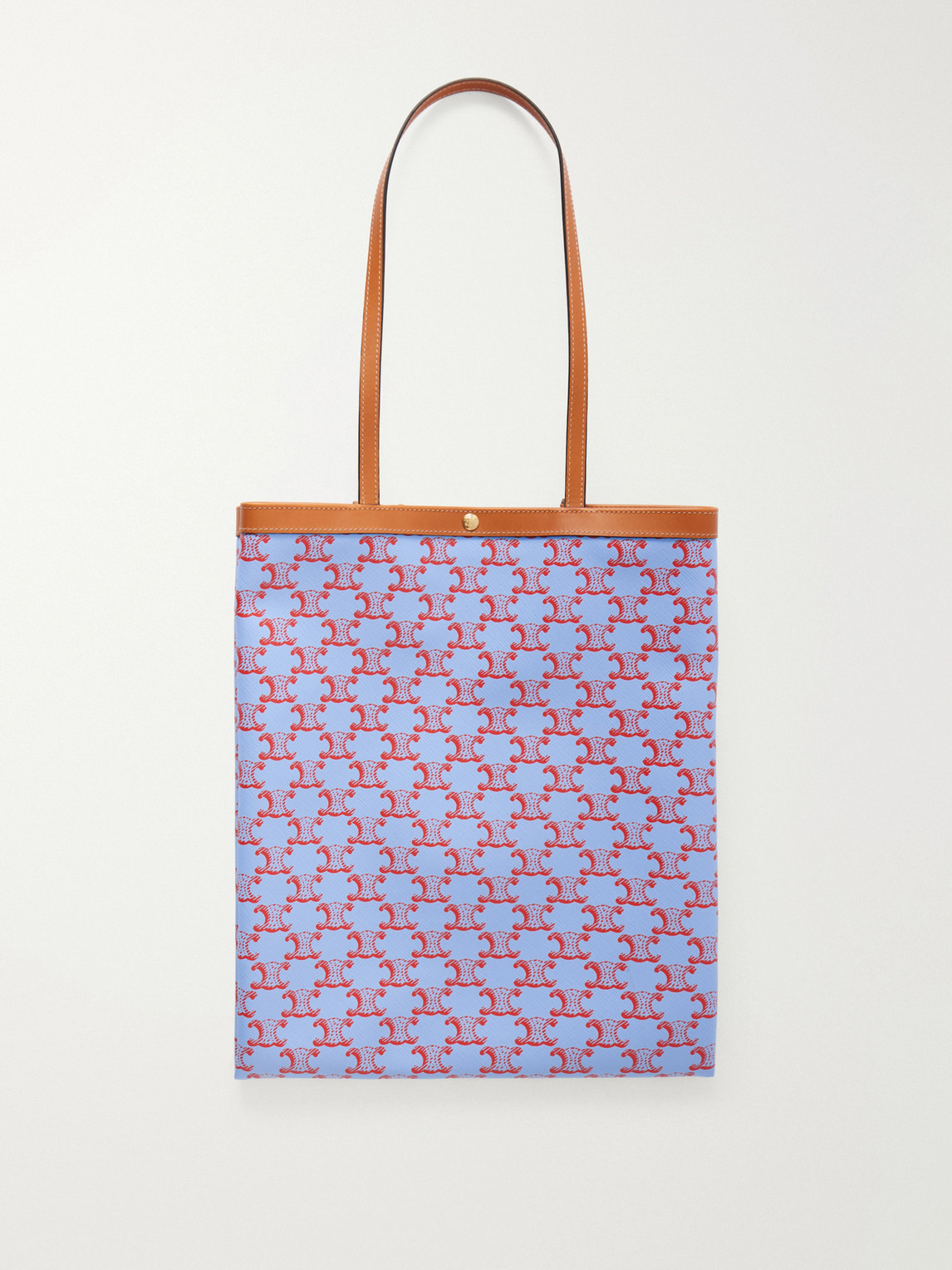 Medium Leather-Trimmed Monogrammed Coated-Canvas Tote Bag