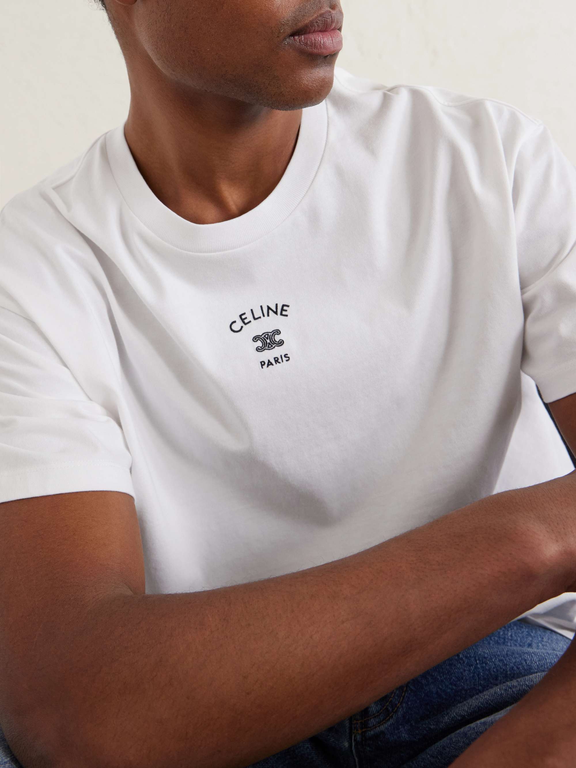 CELINE ブラック Tシャツ ロゴ入り xs 中古・古着通販】CELINE (セリーヌ) ロゴプリントTシャツ ブラック