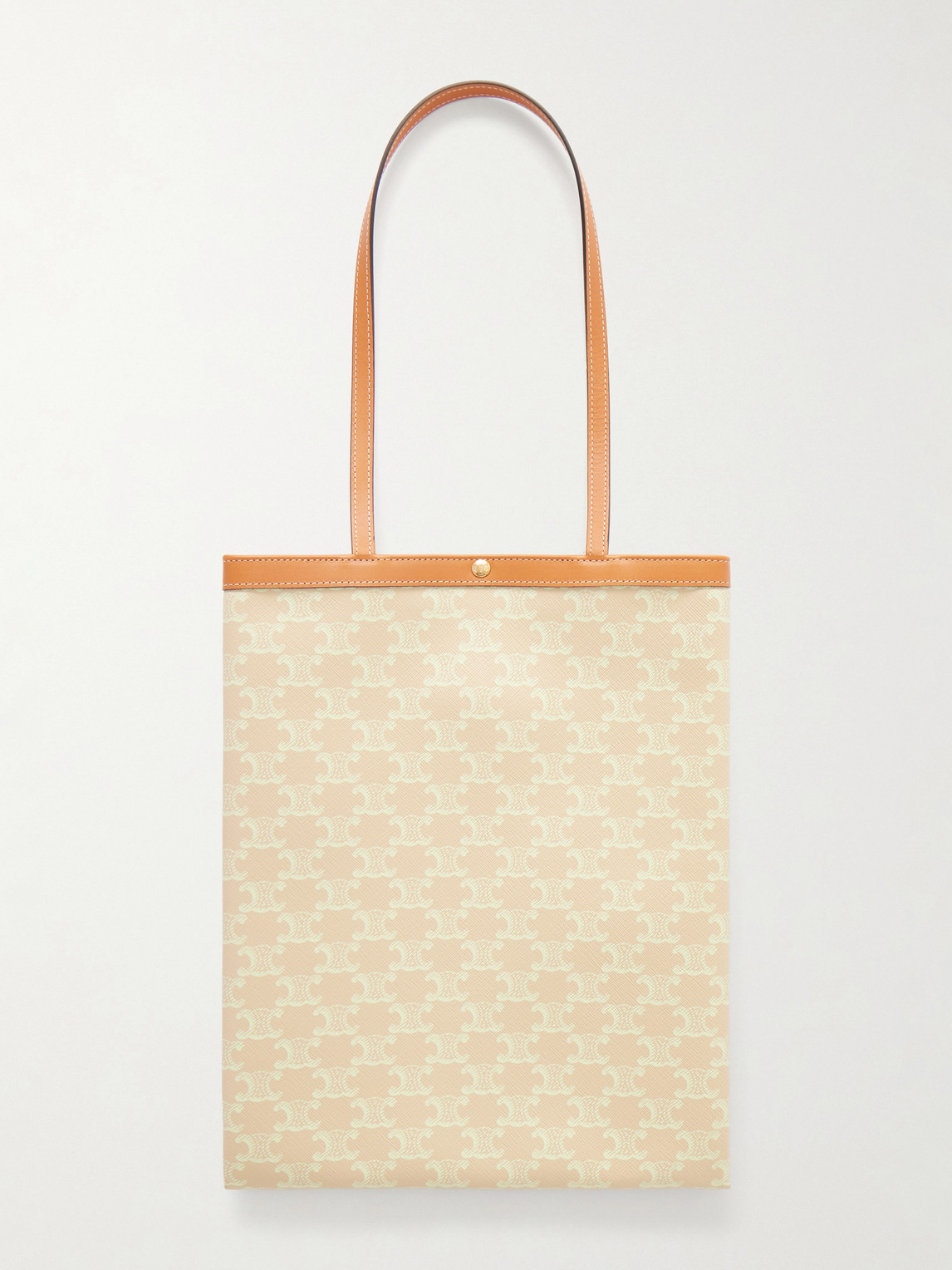 Triomphe Medium Leather-Trimmed Printed Canvas Tote Bag