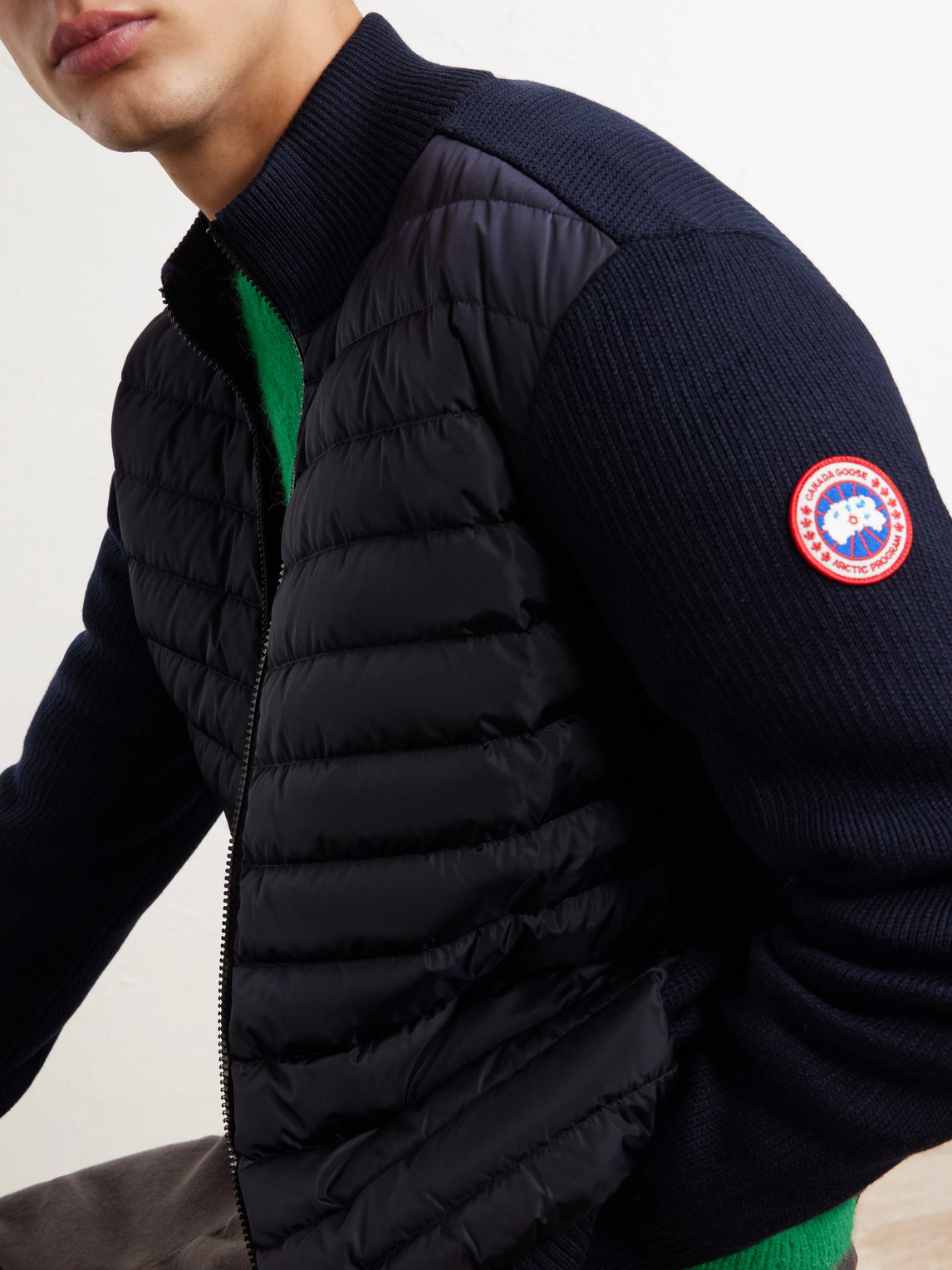 Hybridge® Slim-Fit Merino Wool And Quilted Shell Down Jacket