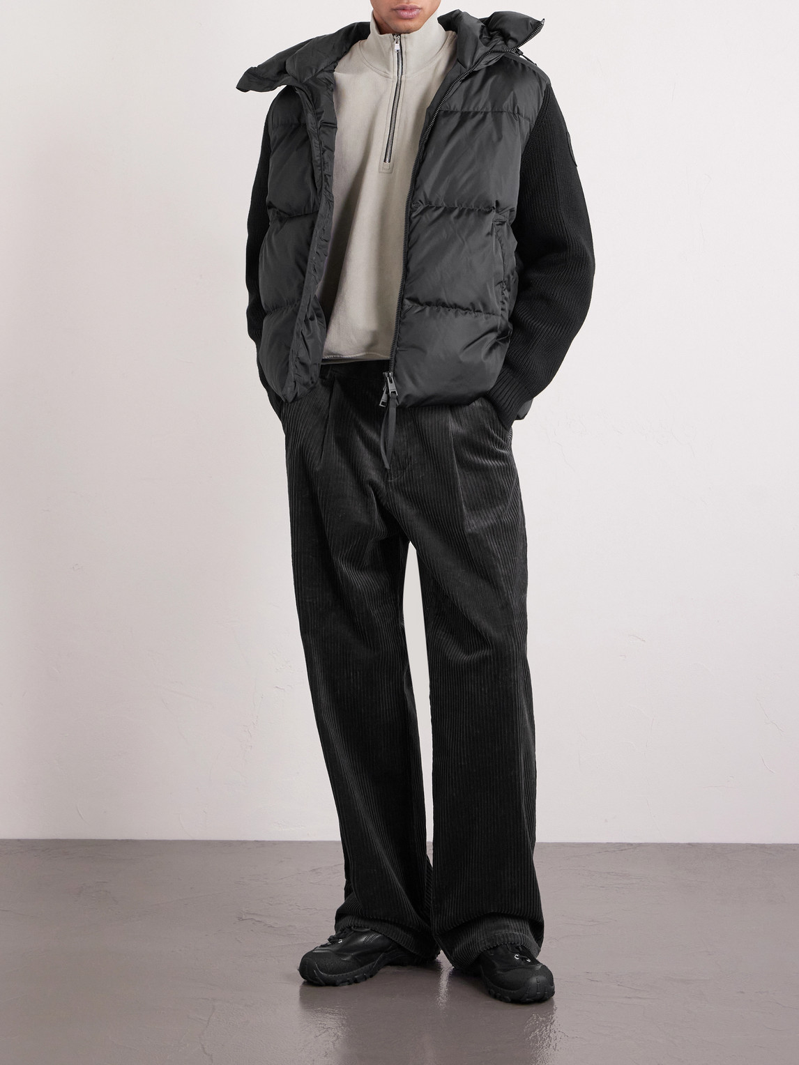 Hybridge® Wool-Trimmed And Quilted Shell Hooded Down Jacket
