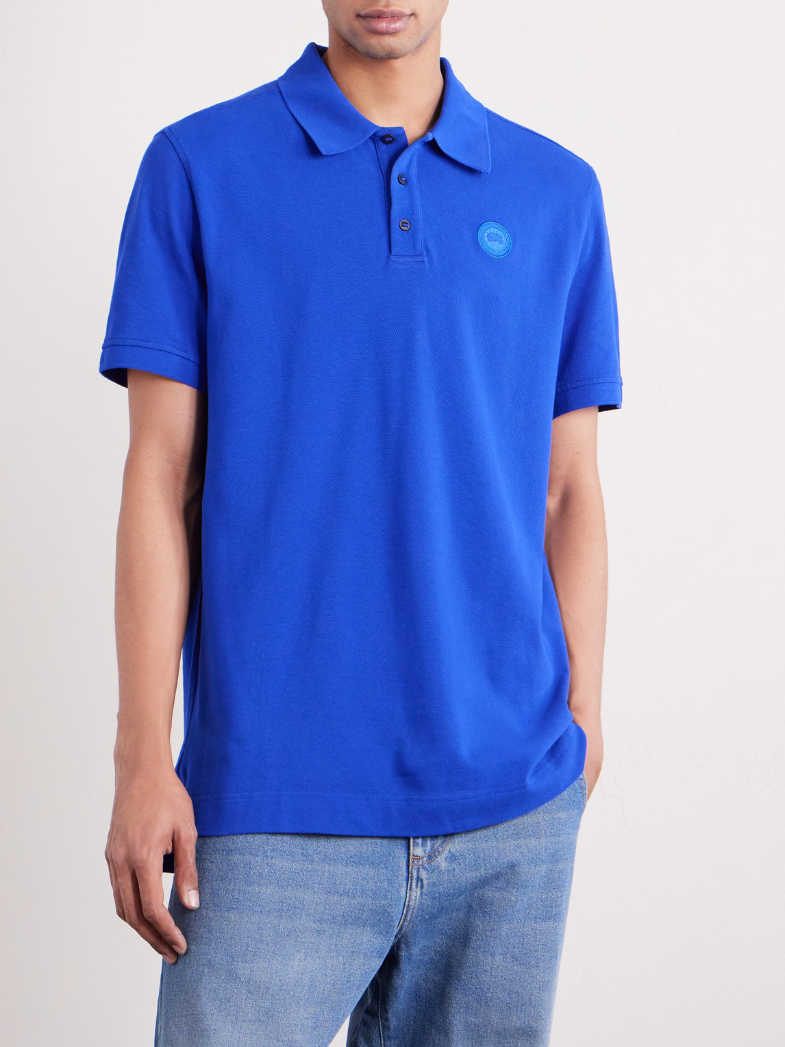 Beckley Logo-Appliquéd Paneled Cotton-Piqué Polo Shirt