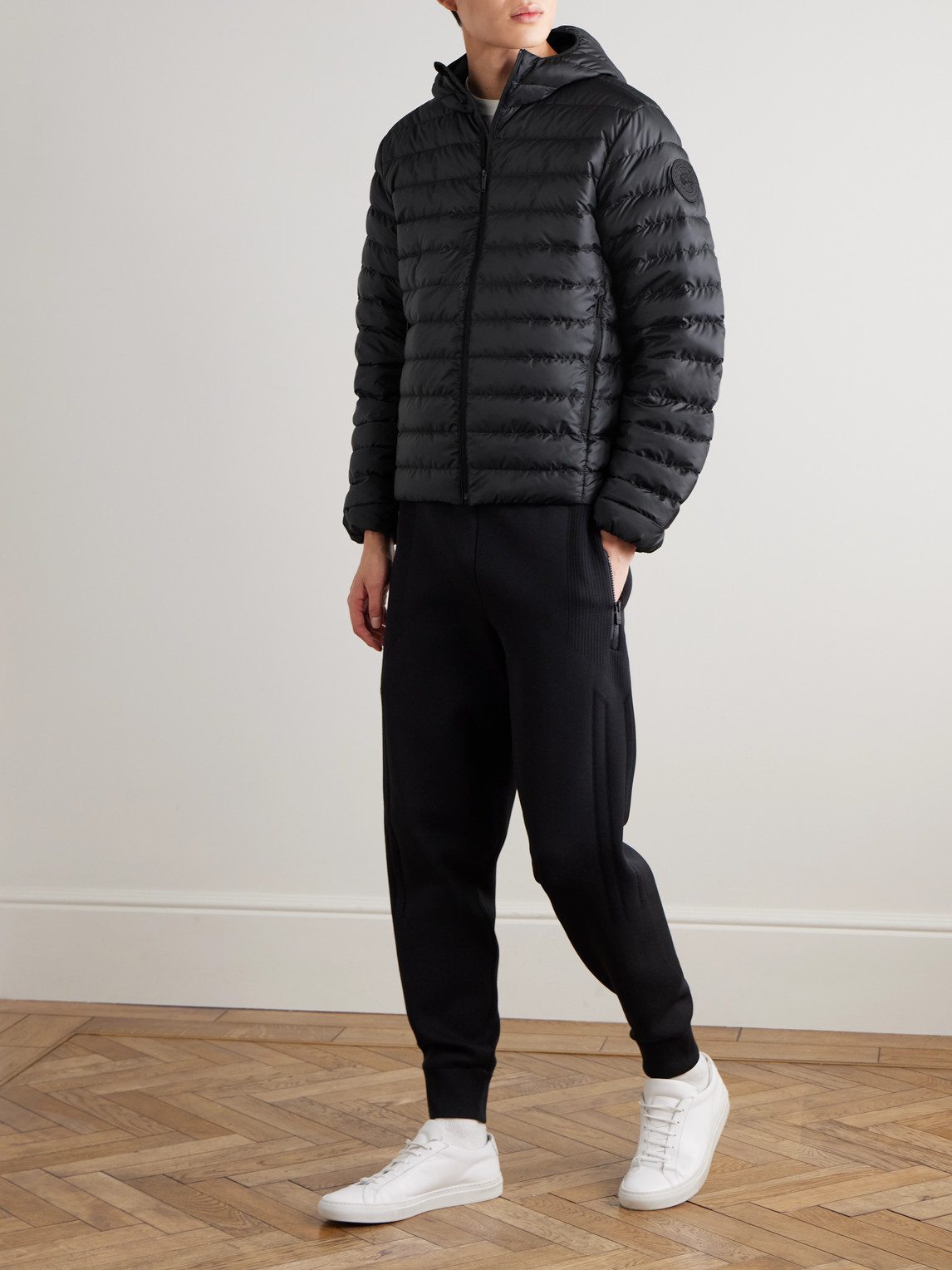 Stratus Quilted Recycled-Ripstop Hooded Down Jacket