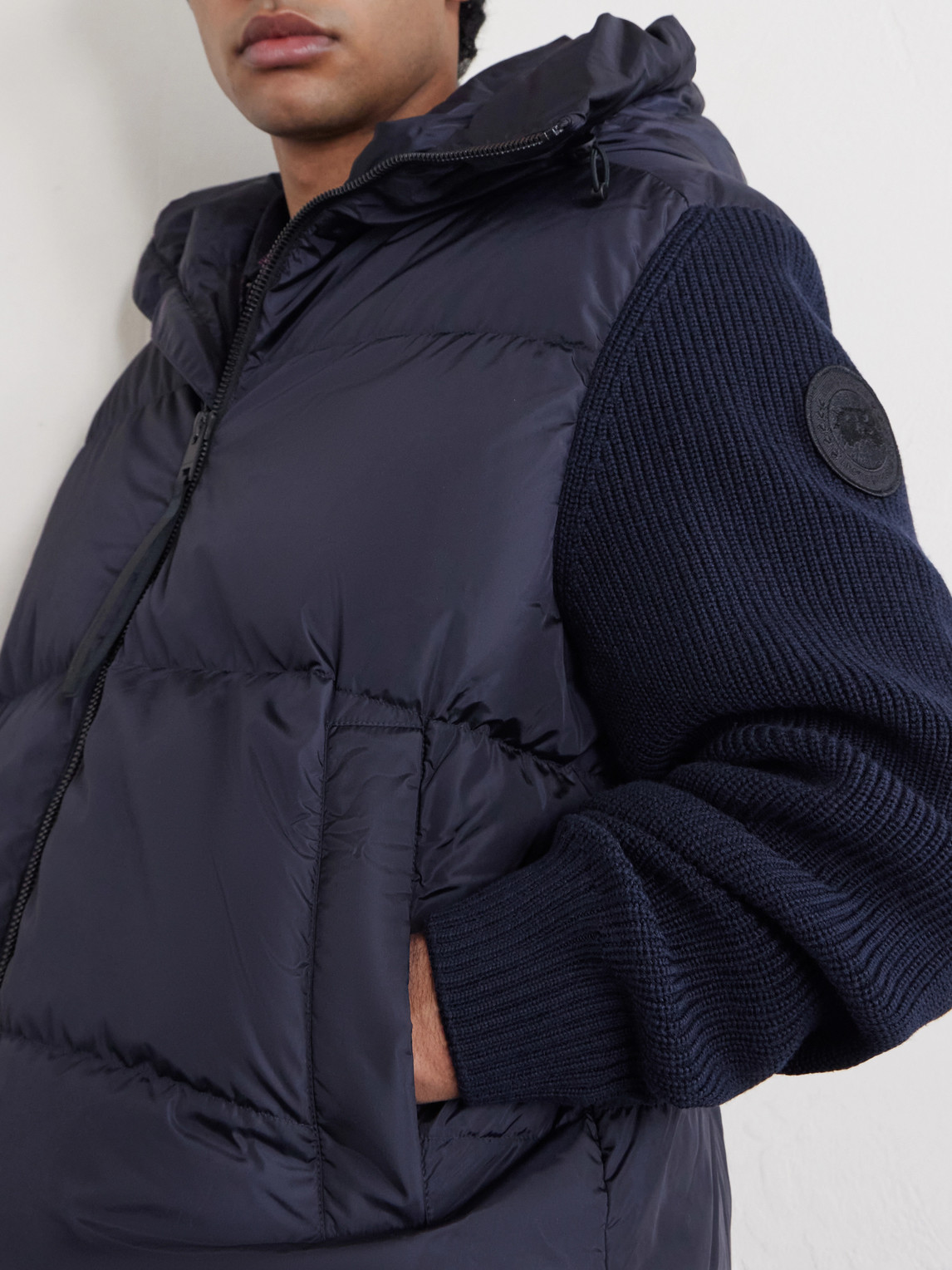Hybridge® Wool-Trimmed And Quilted Shell Hooded Down Jacket