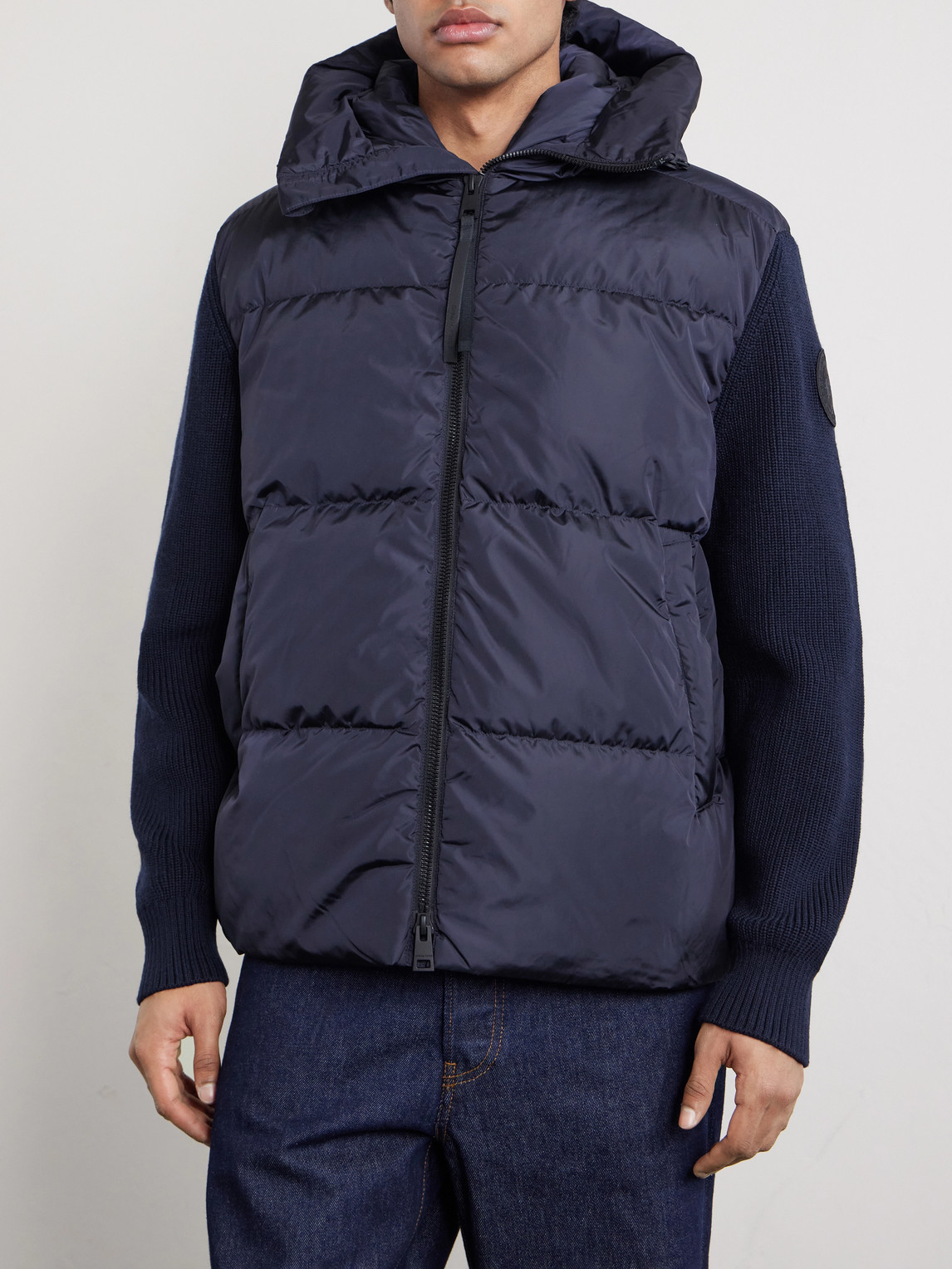  Canada Goose - Hybridge® Wool And Quilted Shell Hooded Down Jacket - Men - Blue - S 