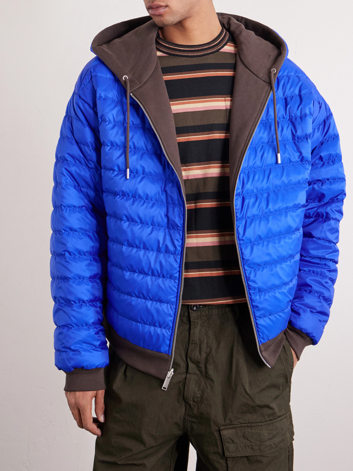 Fuse Reversible Cotton-Jersey And Quilted Shell Down Hoodie