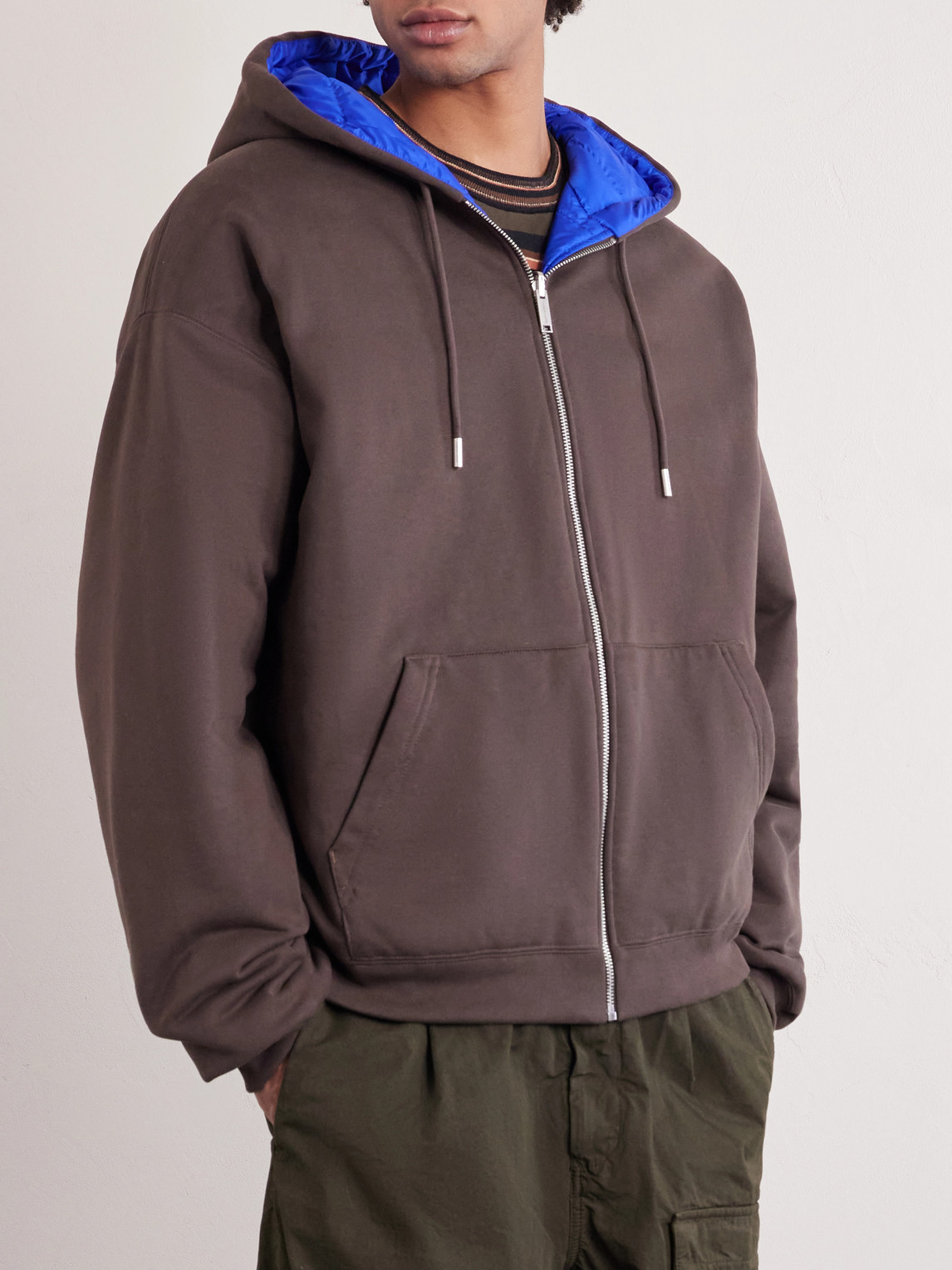 Fuse Reversible Cotton-Jersey And Quilted Shell Down Hoodie