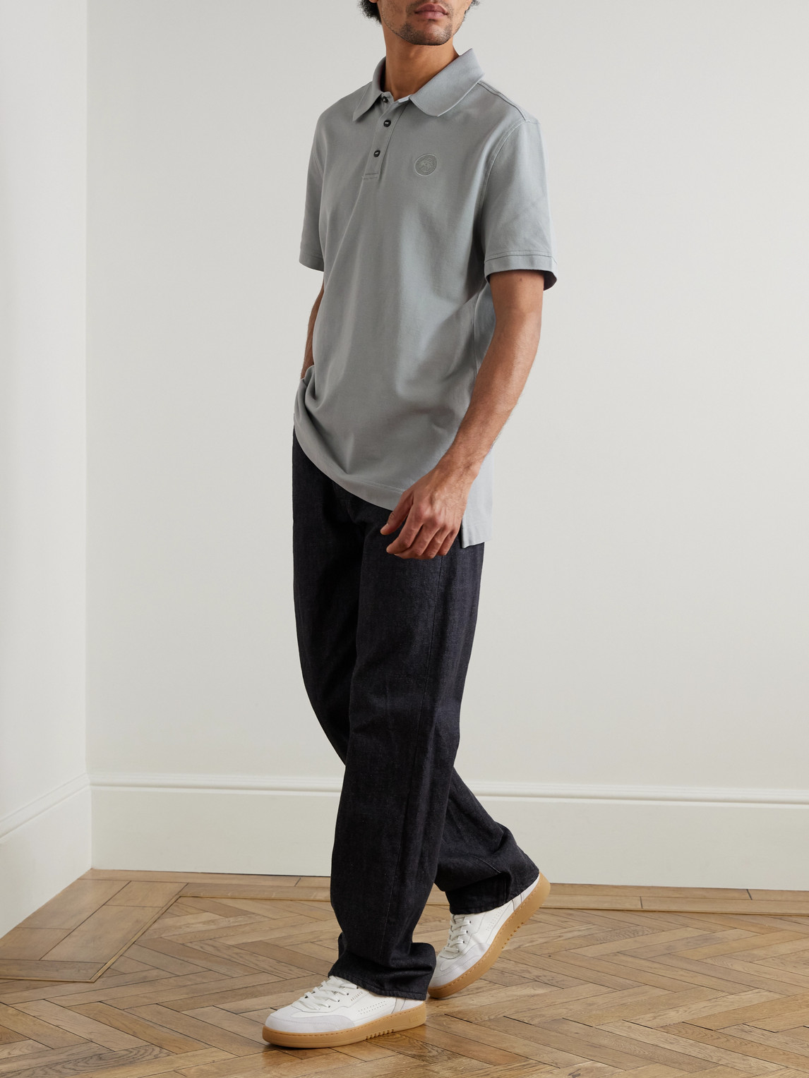 Beckley Logo-Appliquéd Paneled Cotton-Piqué Polo Shirt