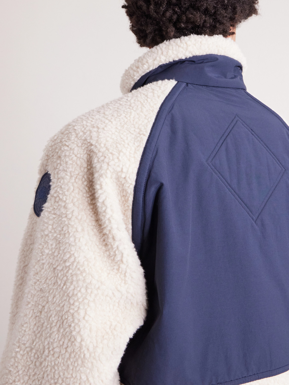 Westport Logo-Appliquéd Wool-Blend Fleece And Cotton-Blend Jacket