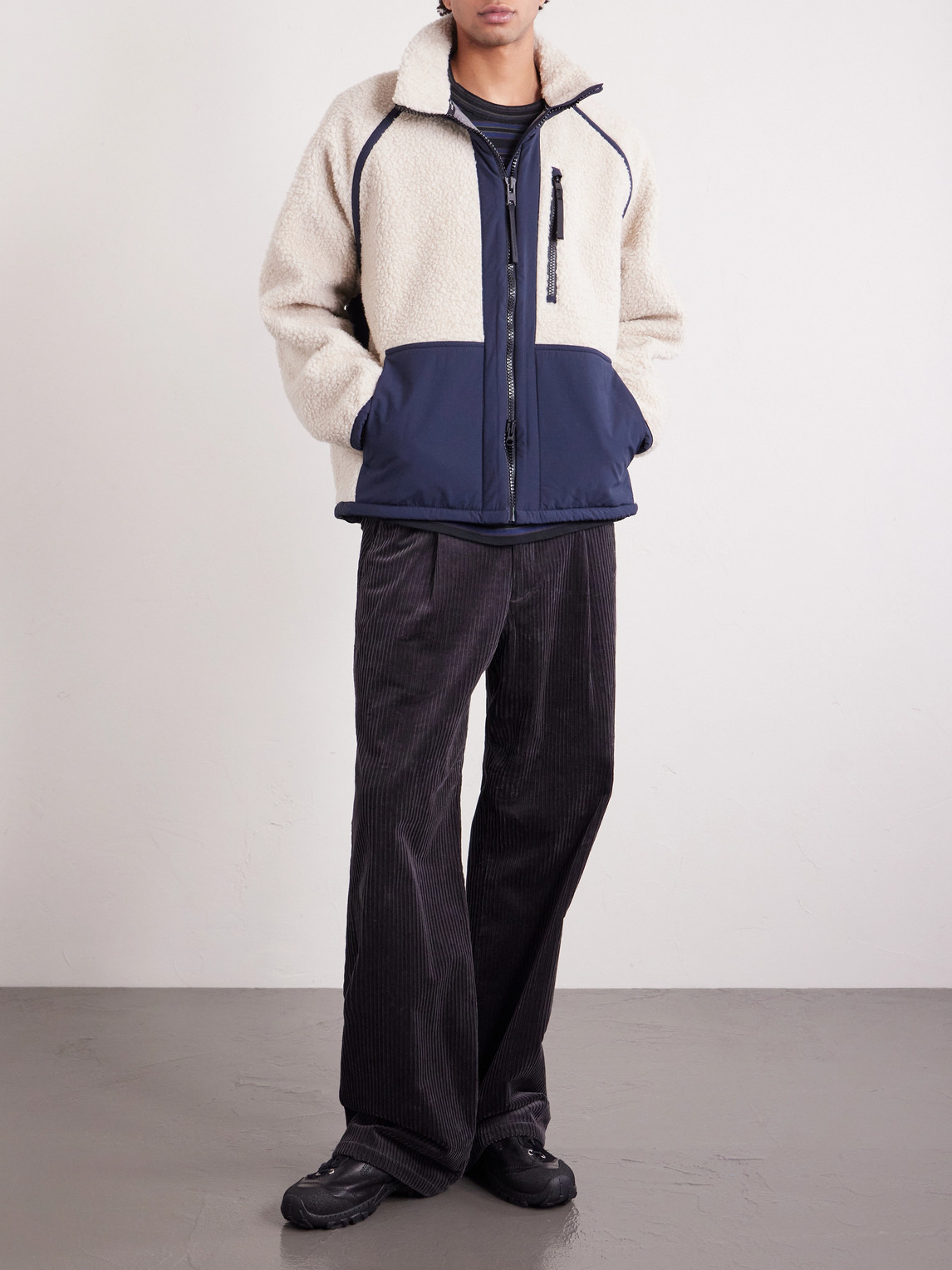 Westport Logo-Appliquéd Wool-Blend Fleece And Cotton-Blend Jacket