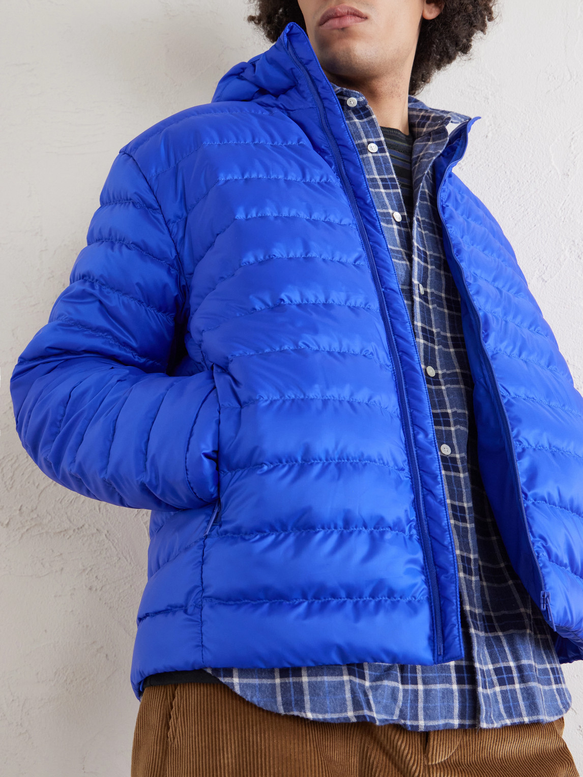 Stratus Quilted Recycled-Ripstop Hooded Down Jacket