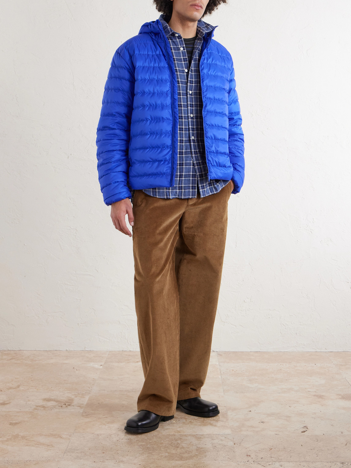 Stratus Quilted Recycled-Ripstop Hooded Down Jacket
