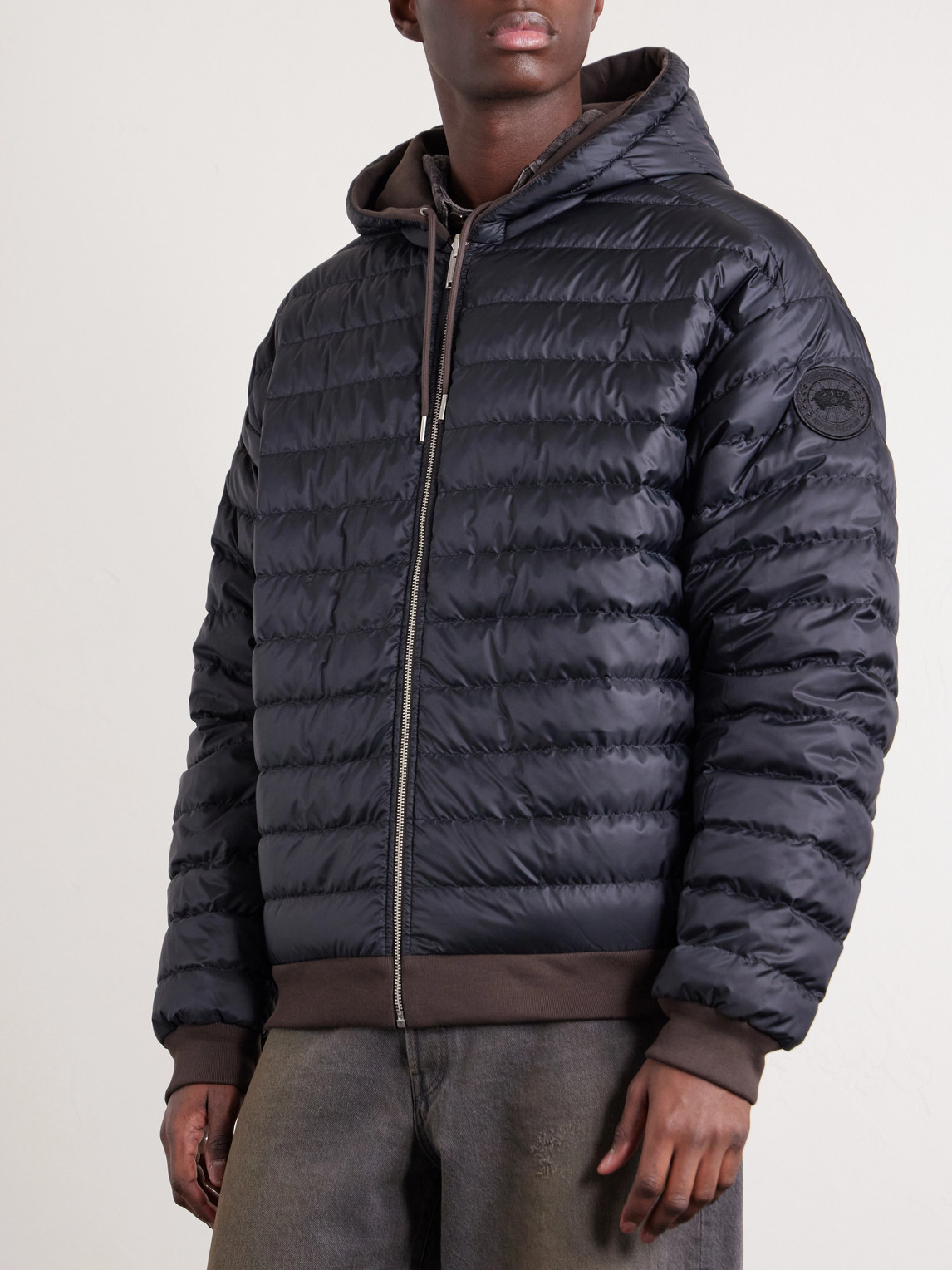 Fuse Reversible Cotton-Jersey And Quilted Shell Down Hoodie