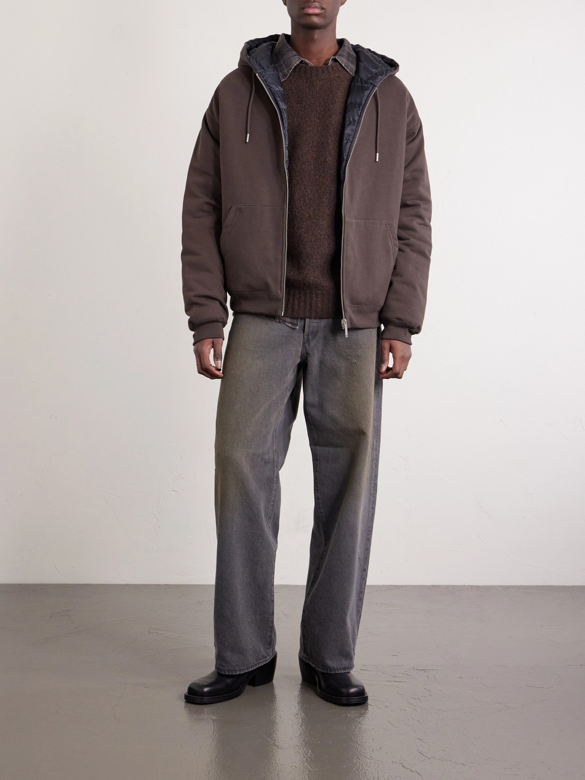 Fuse Reversible Cotton-Jersey And Quilted Shell Down Hoodie