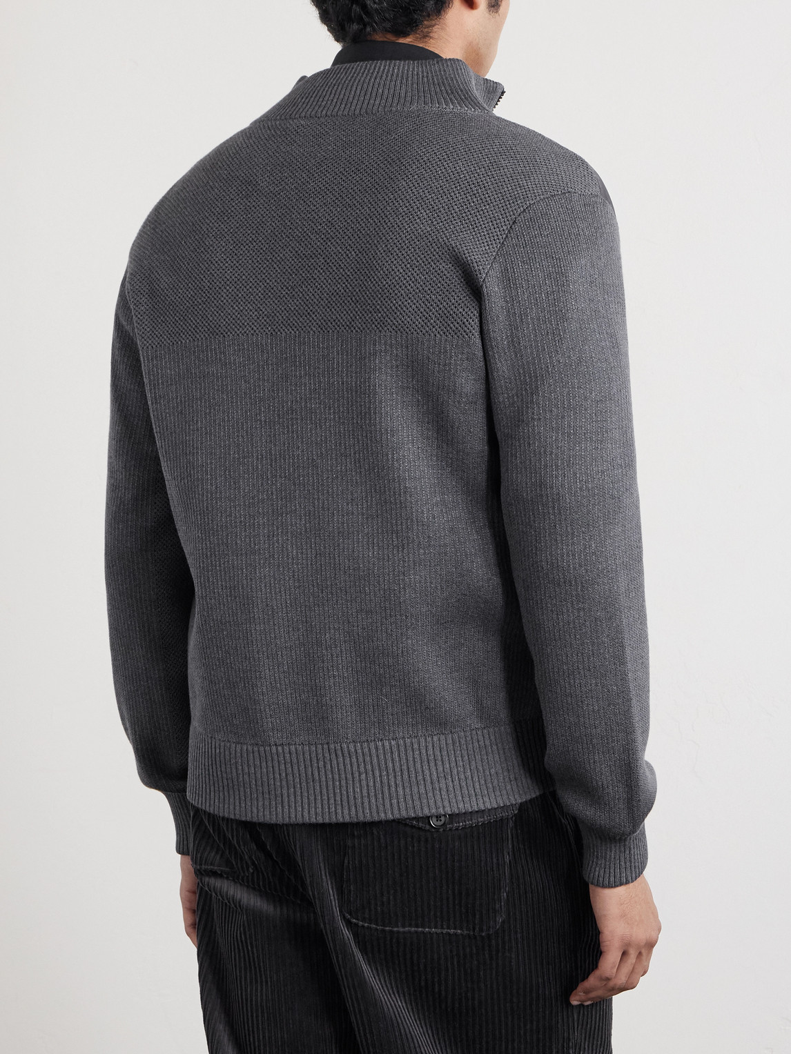 Hybridge Slim-Fit Quilted Down Shell And Merino Wool Jacket