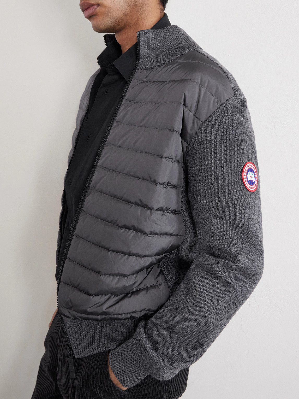 Hybridge Slim-Fit Quilted Down Shell And Merino Wool Jacket