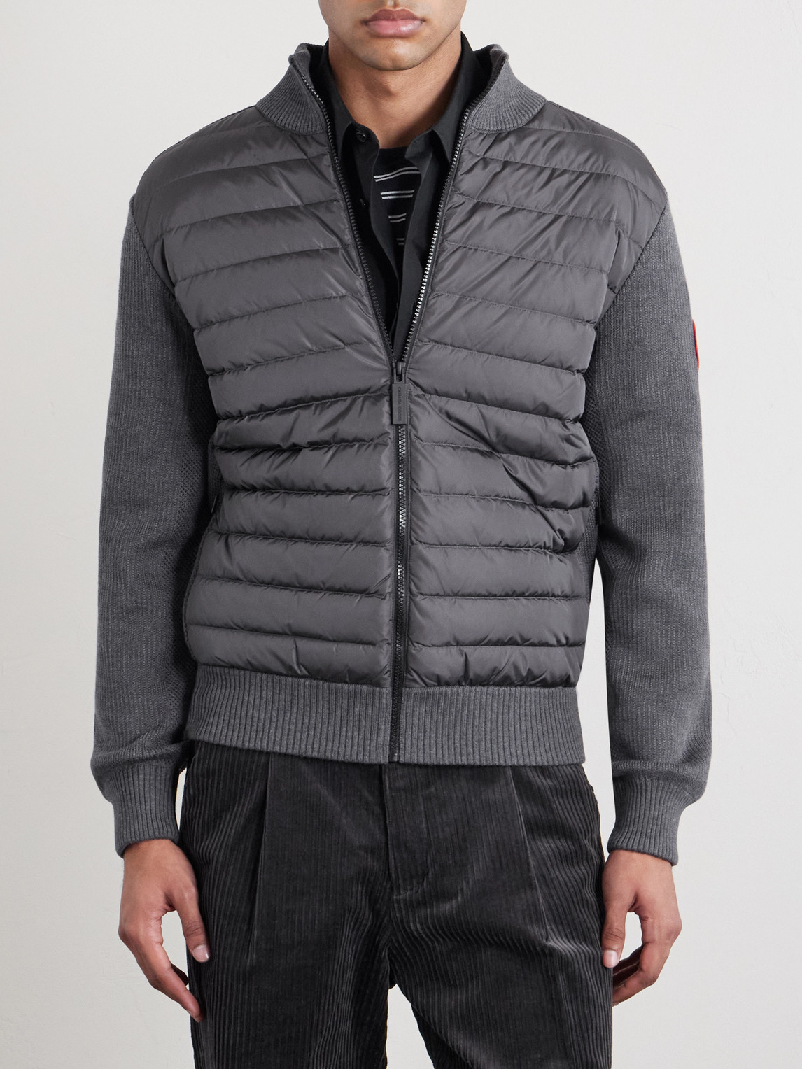 Hybridge Slim-Fit Quilted Down Shell And Merino Wool Jacket
