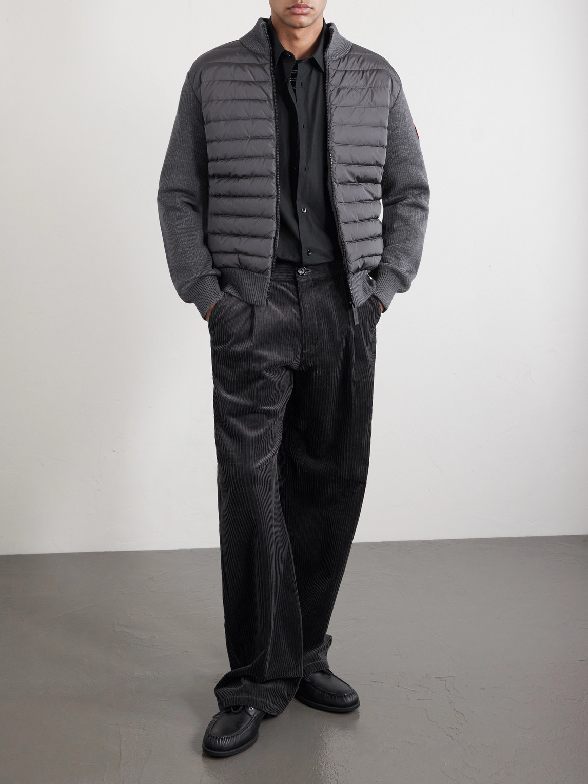 Hybridge Slim-Fit Quilted Down Shell And Merino Wool Jacket