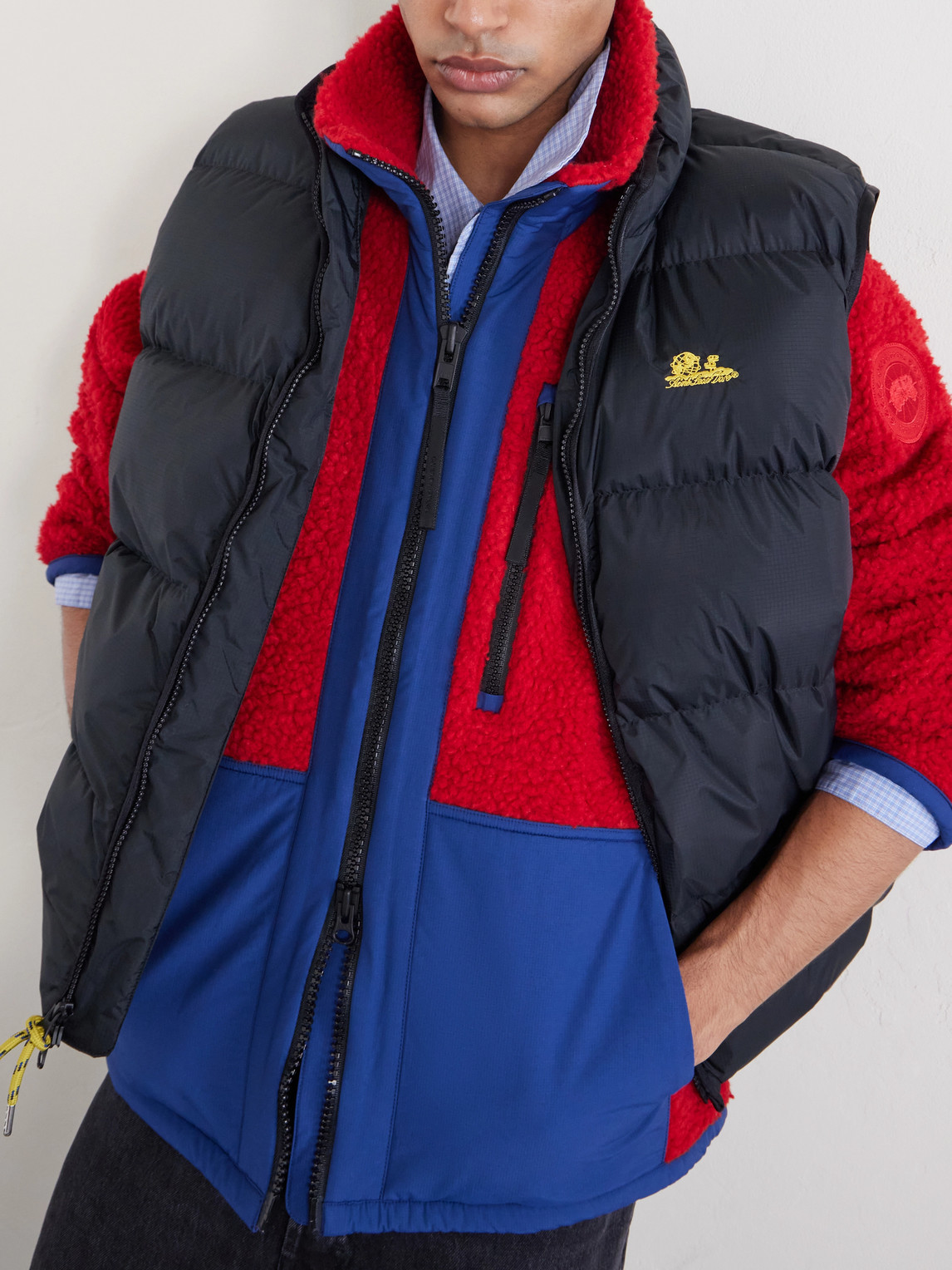 Westport Logo-Appliquéd Wool-Blend Fleece And Cotton-Blend Jacket