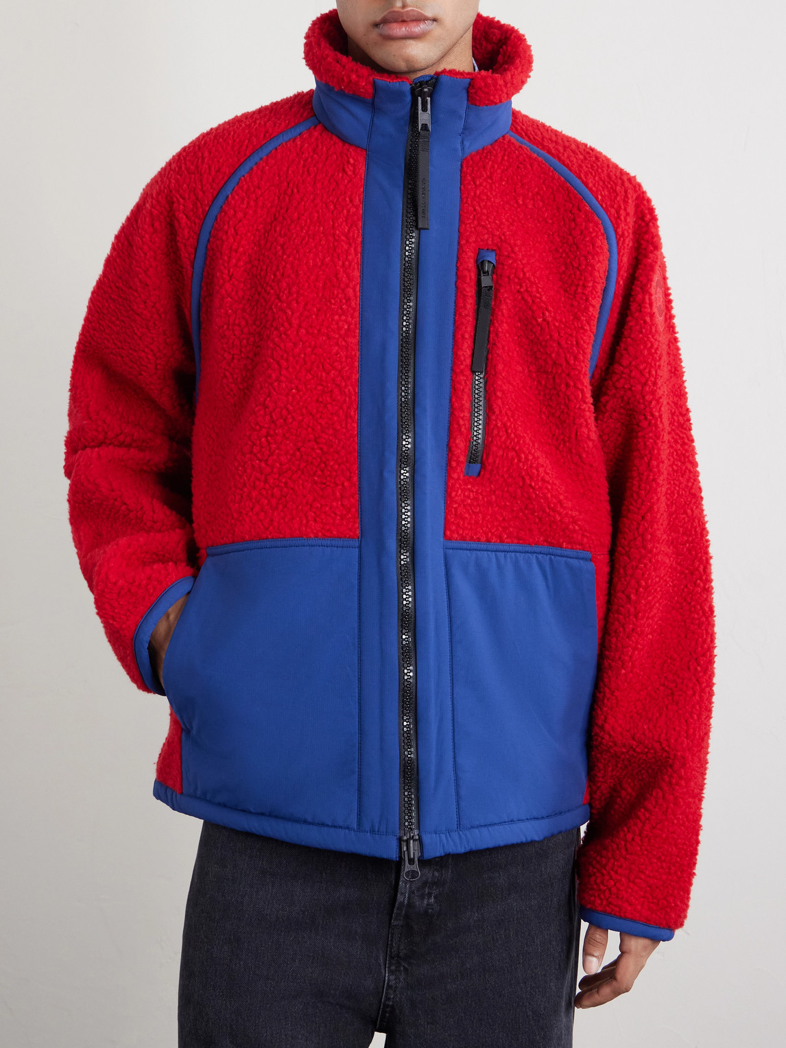 Westport Logo-Appliquéd Wool-Blend Fleece And Cotton-Blend Jacket