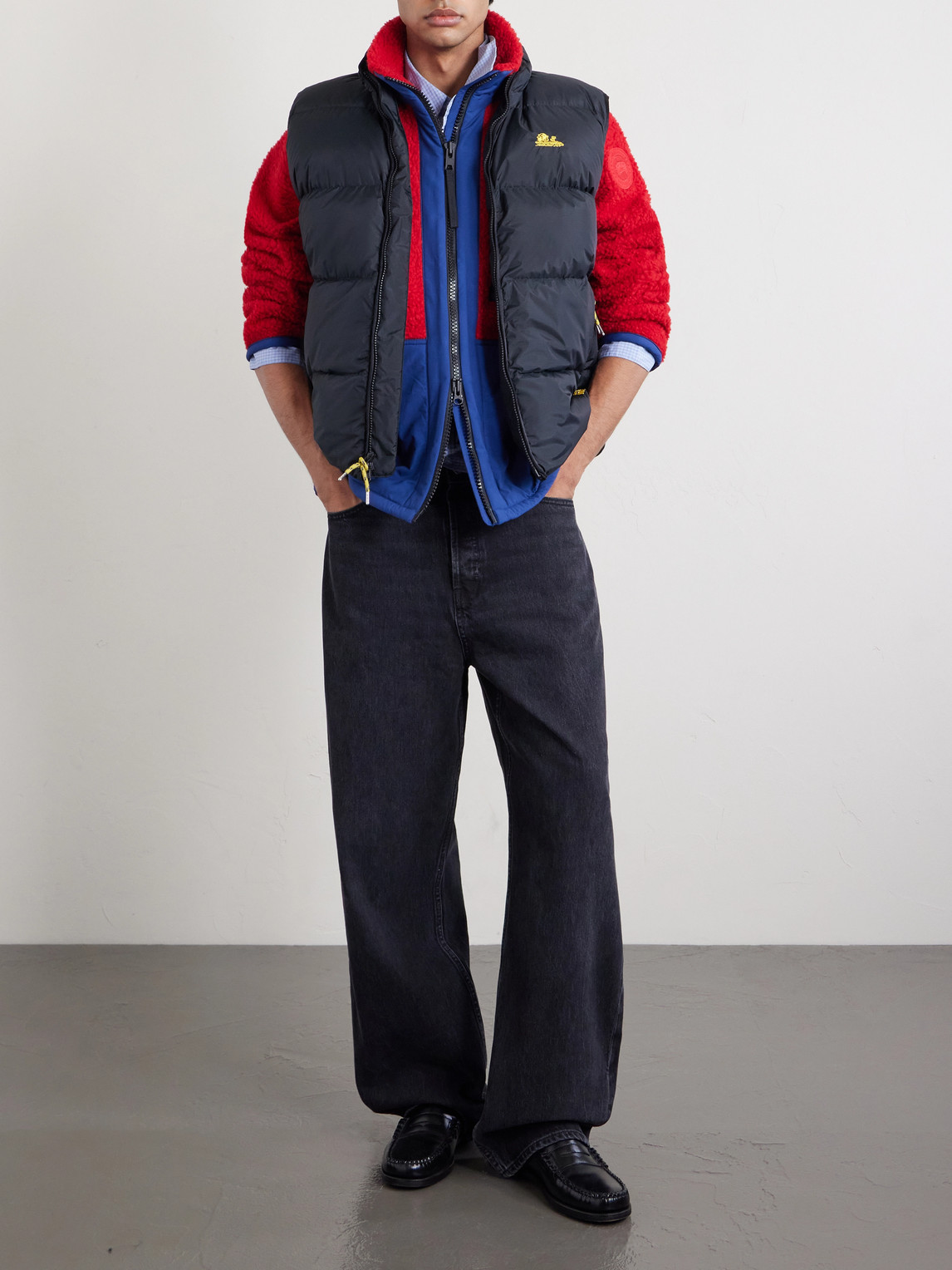 Westport Logo-Appliquéd Wool-Blend Fleece And Cotton-Blend Jacket